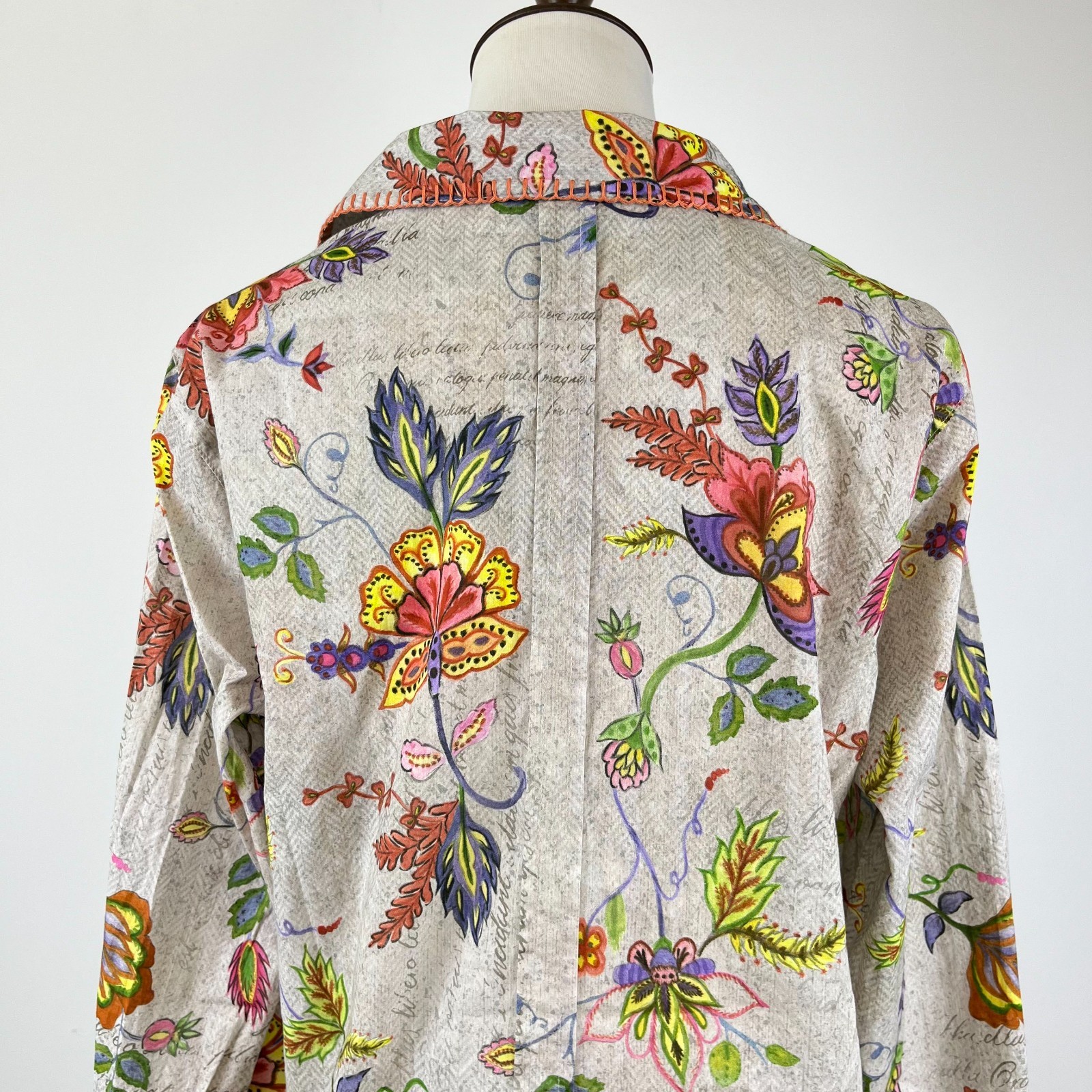 NWOT John Mark Floral Embroidered Long-Sleeved Blouse Shirt Multicolor Size M