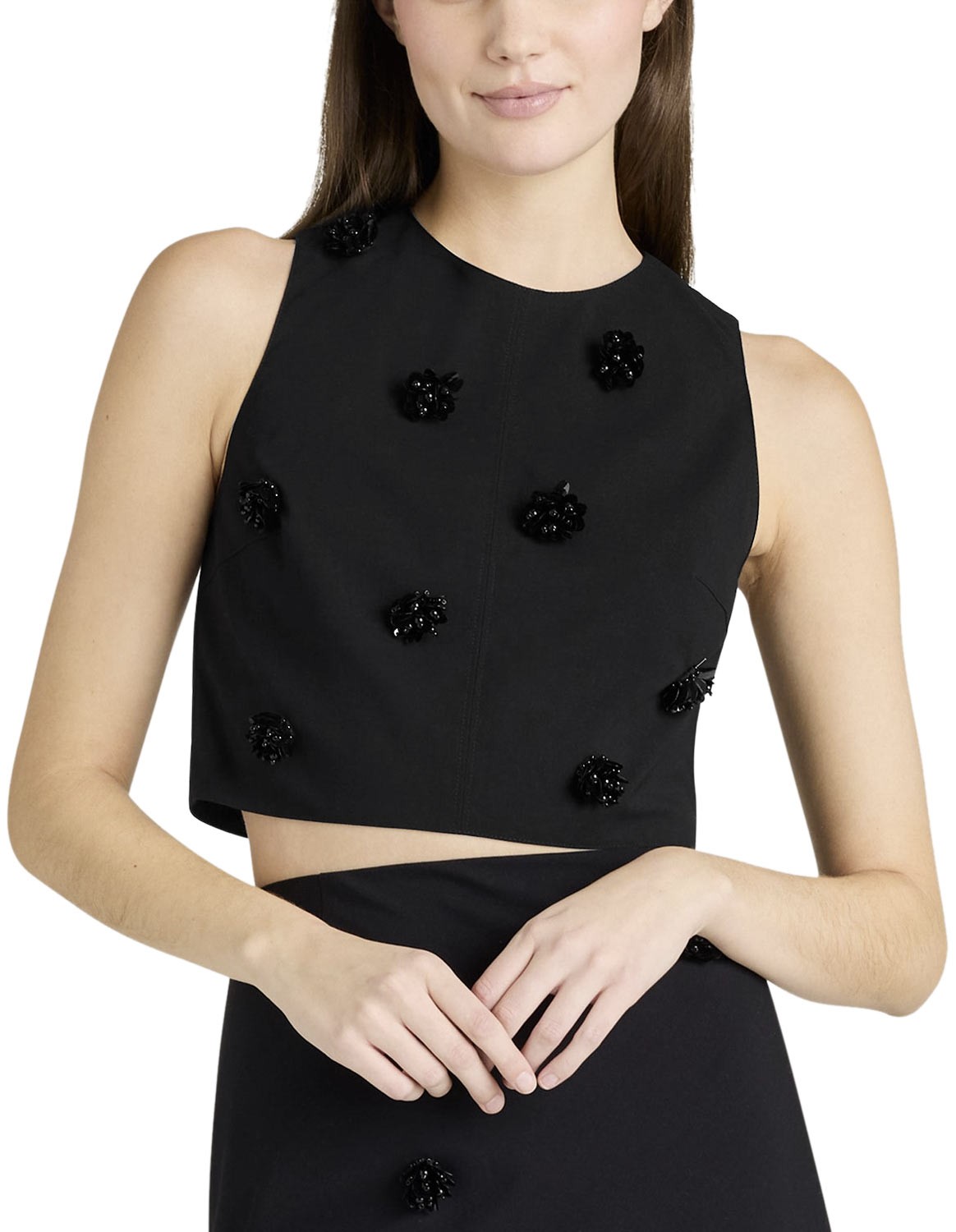 Cinq a Sept Womens Sequin Dot Abbie Top X-Large Black/Black – NWT $295