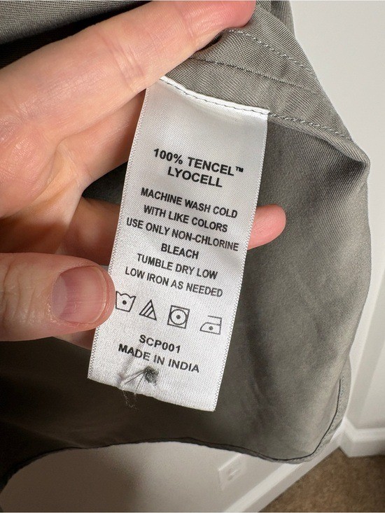 Quince Vintage Wash Tencel Camp Shirt Button Down In Olive Green Size S