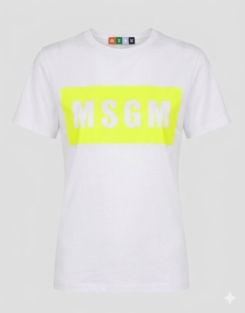 MSGM BOX LOGO TSHIRT WHITE SIZE XS “NWT”