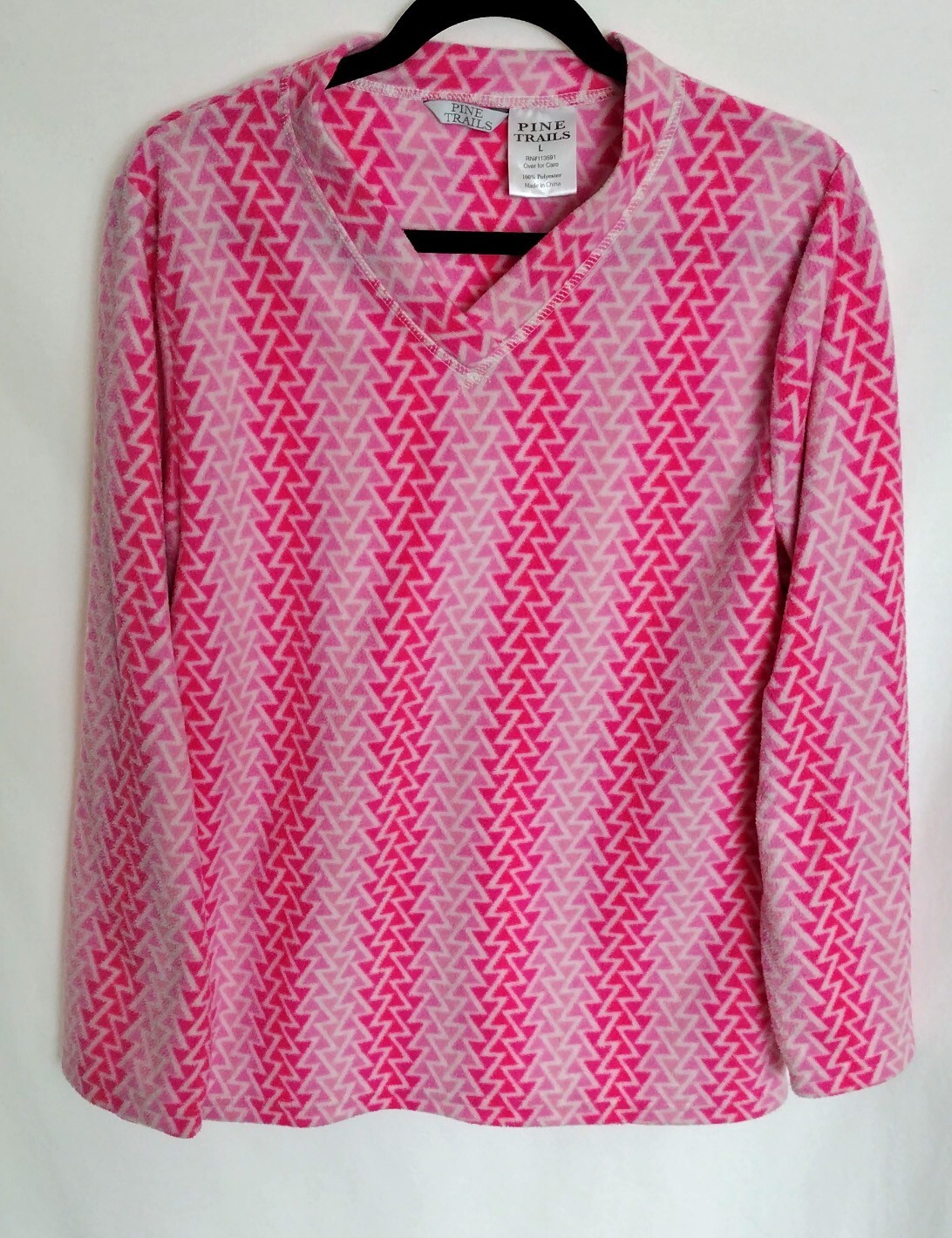 Pine Trails Tunic Size L Long Sleeve 100% Polyester Soft