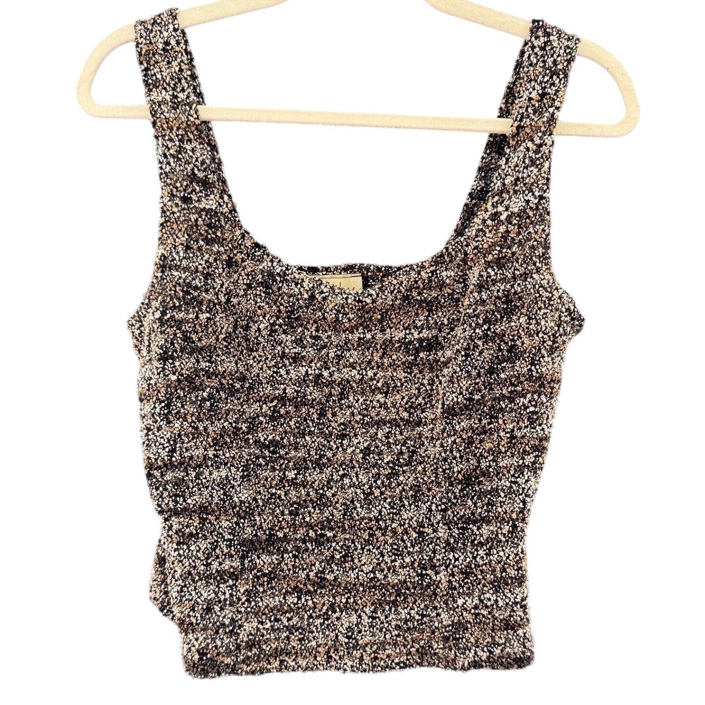 CDW Creative Design Works Fuzzy Bouclé Crop Tank Top Size Med Y2K Grunge Boho