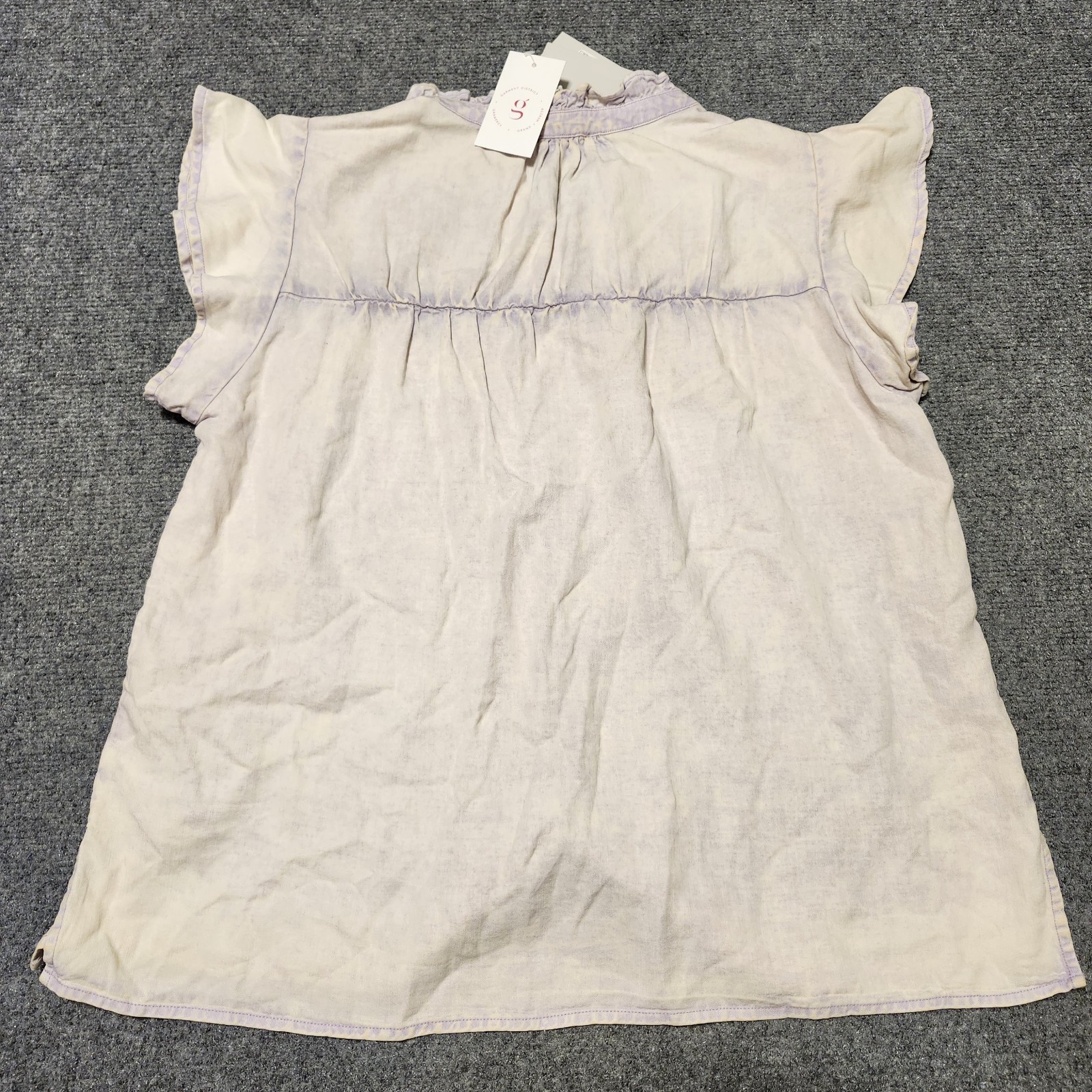 Rails Ruthie Top Womens Medium Lavender Acid Wash Button Up Linen Blend Romantic