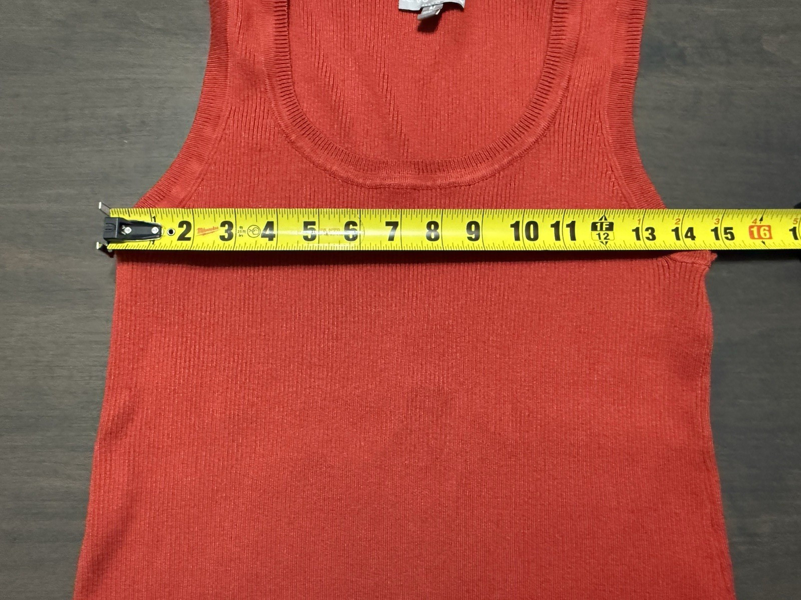 Revolution Net Sleeveless Ribbed Stretch Sweater Burnt Orange Tank Women Medium