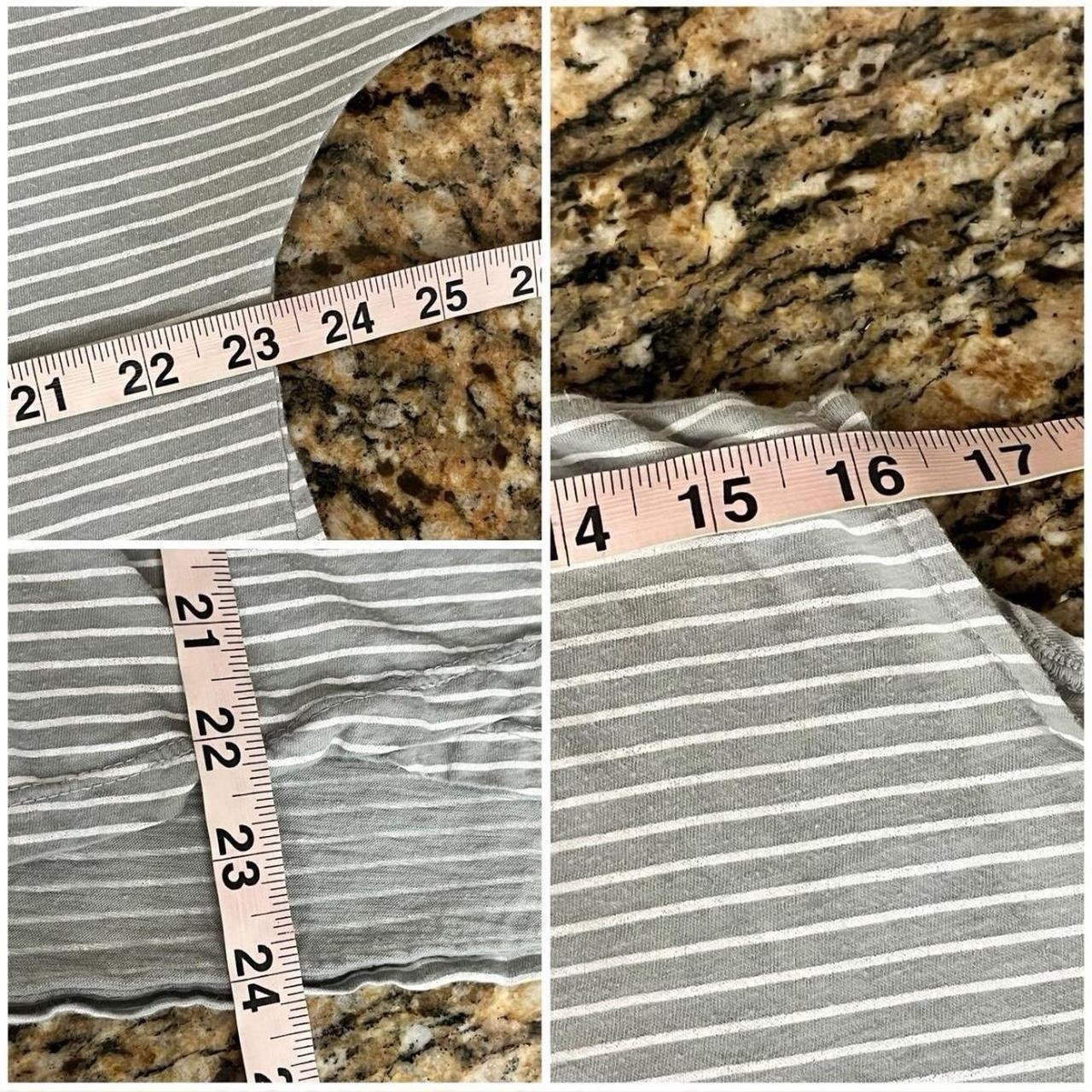 Fresh Produce Gray Stripe Cold Shoulder Top Women’s 2X Plus Nautical Coastal USA