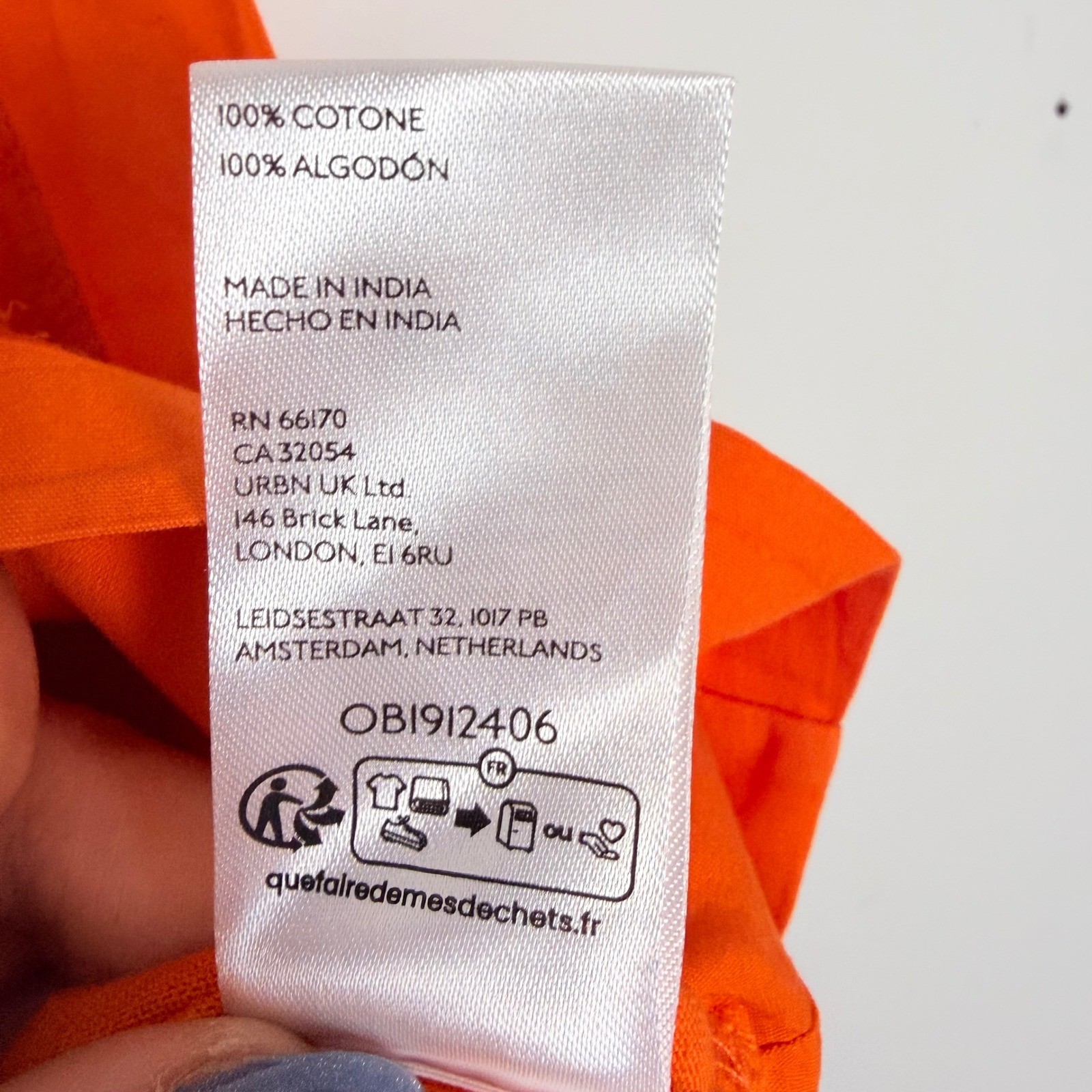 PILCRO Roll Sleeve Boxy Tank Orange Sleeveless Cropped T Shirt Top Size Large