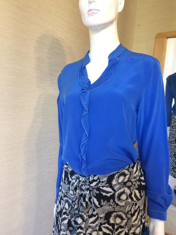 women navy boot shirt navy silk 38