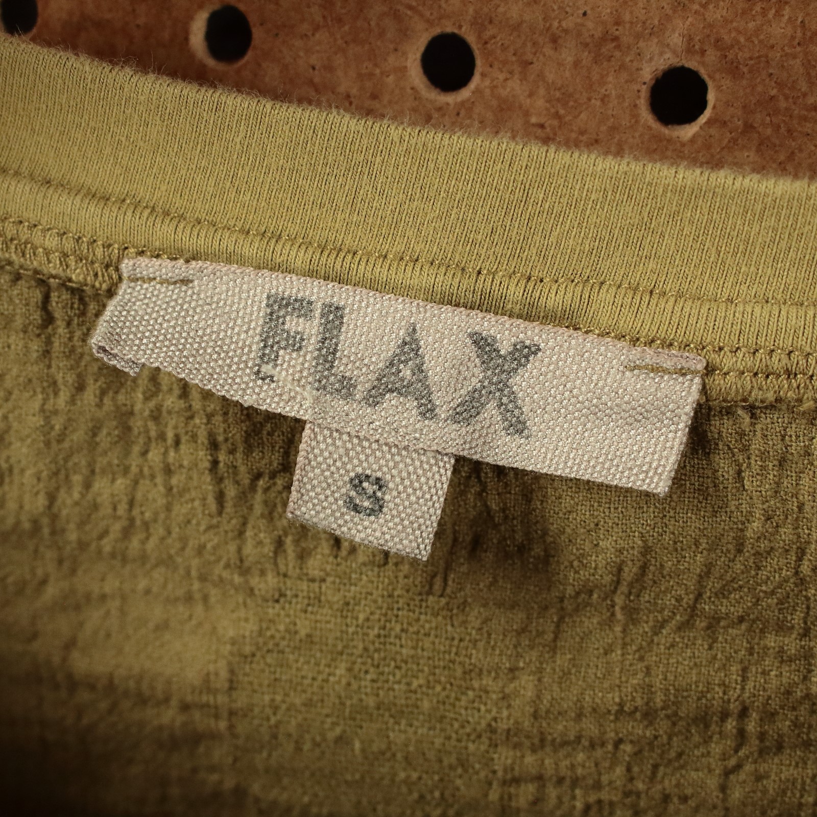 FLAX stretch linen cotton long sleeve shirt top SMALL minimalist lagenlook boho