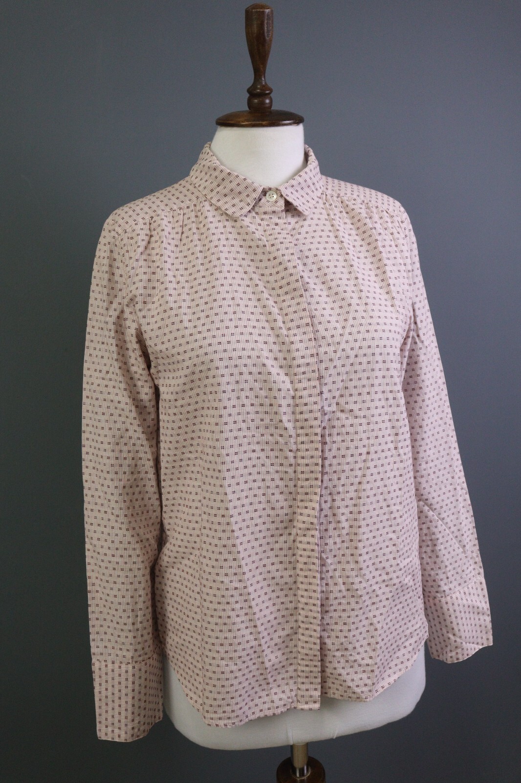 Brora Pink Check Button Down Long Sleeve Shirt Size 10