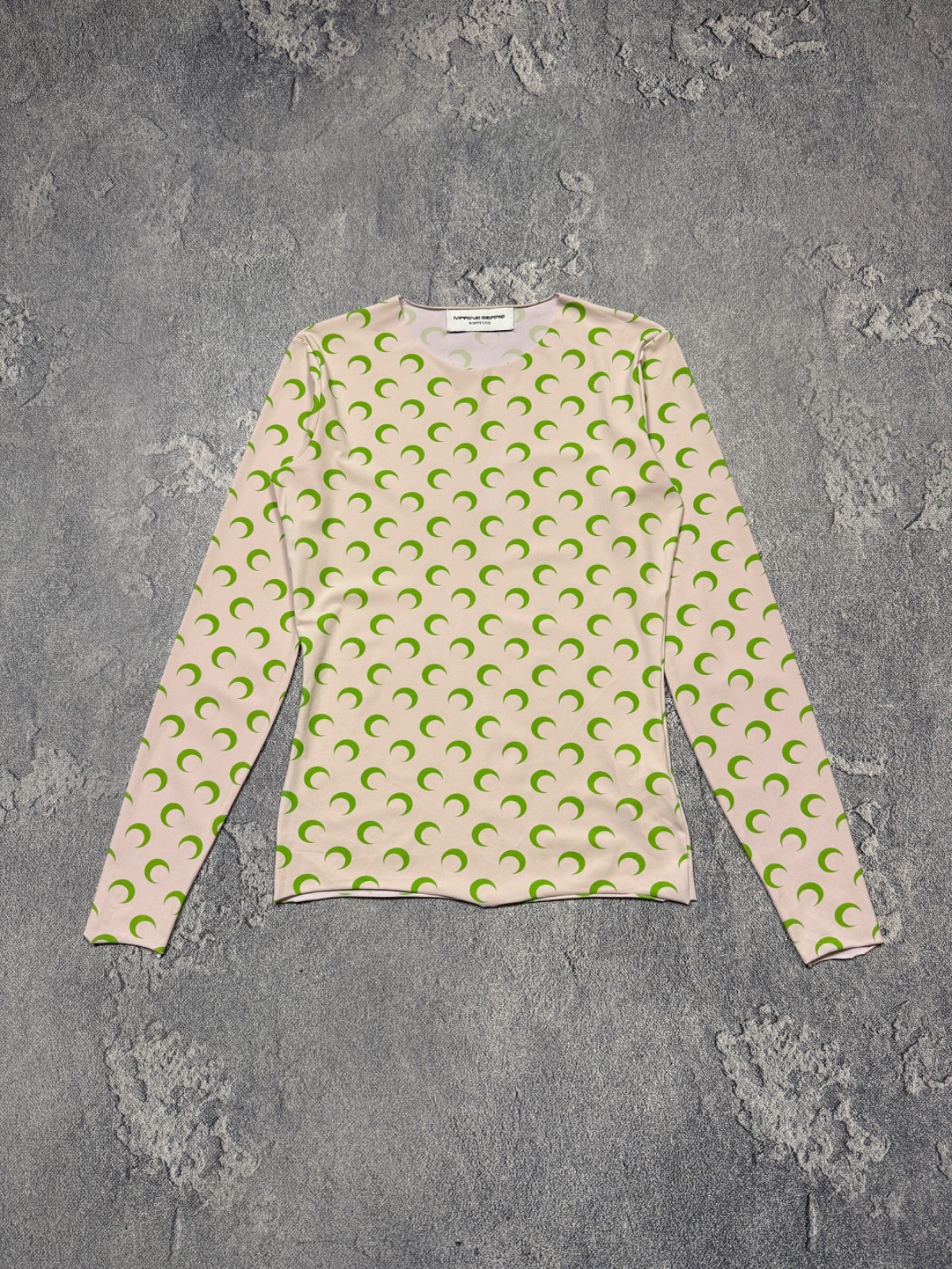 Marine Serre White Line Green Crescent Moon Top