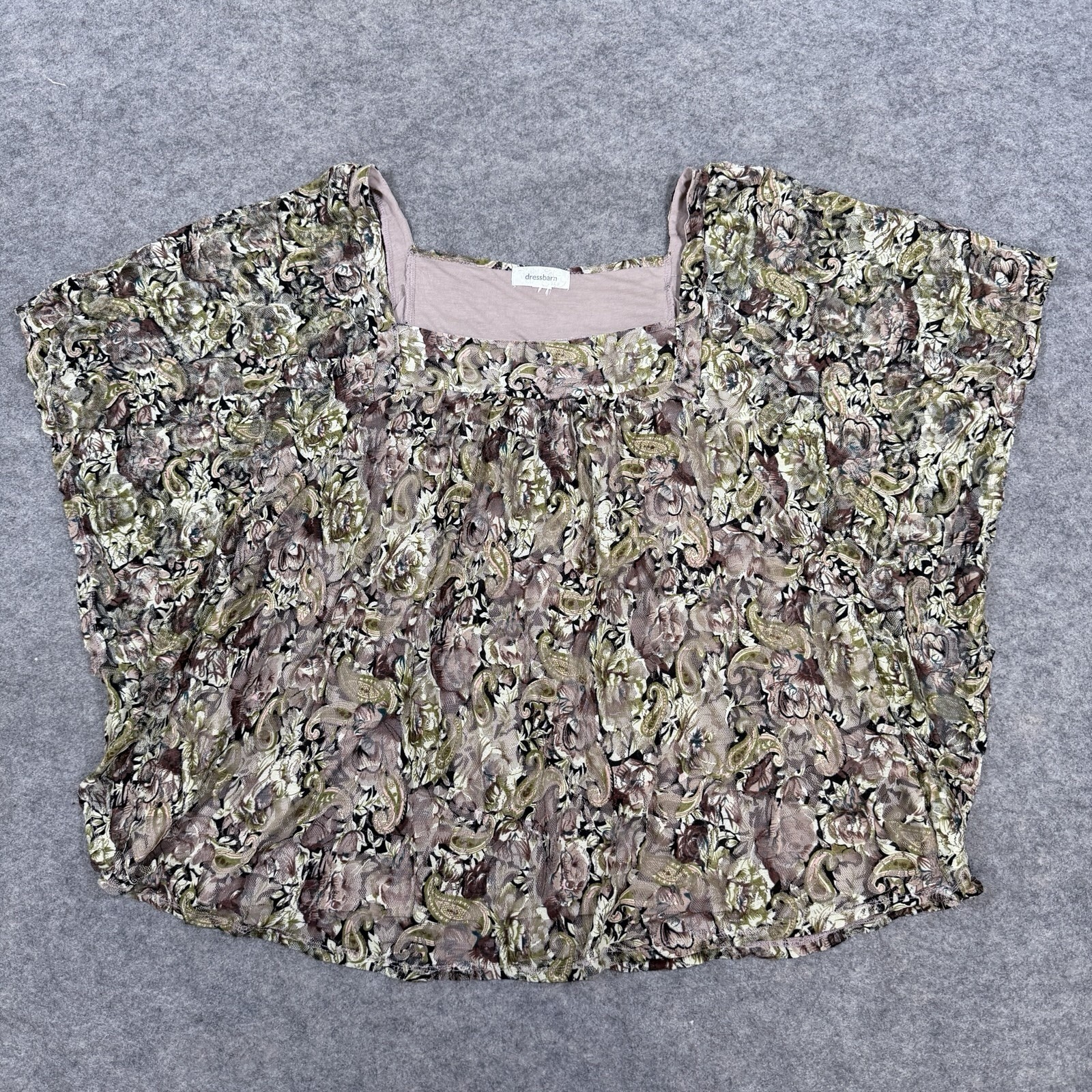 Dressbarn Casual Paisley Top Pullover Blouse Fits Women’s Size 14/16 Multicolors