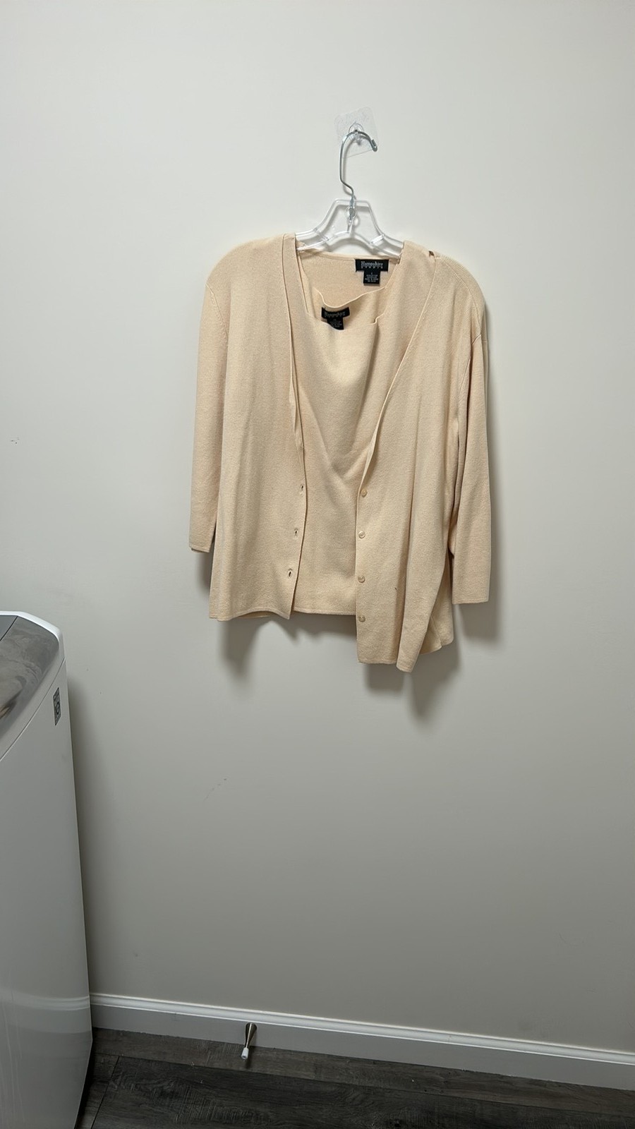 Hampshire Studio Cream 2-Piece Cardigan & Tank Twin Set
