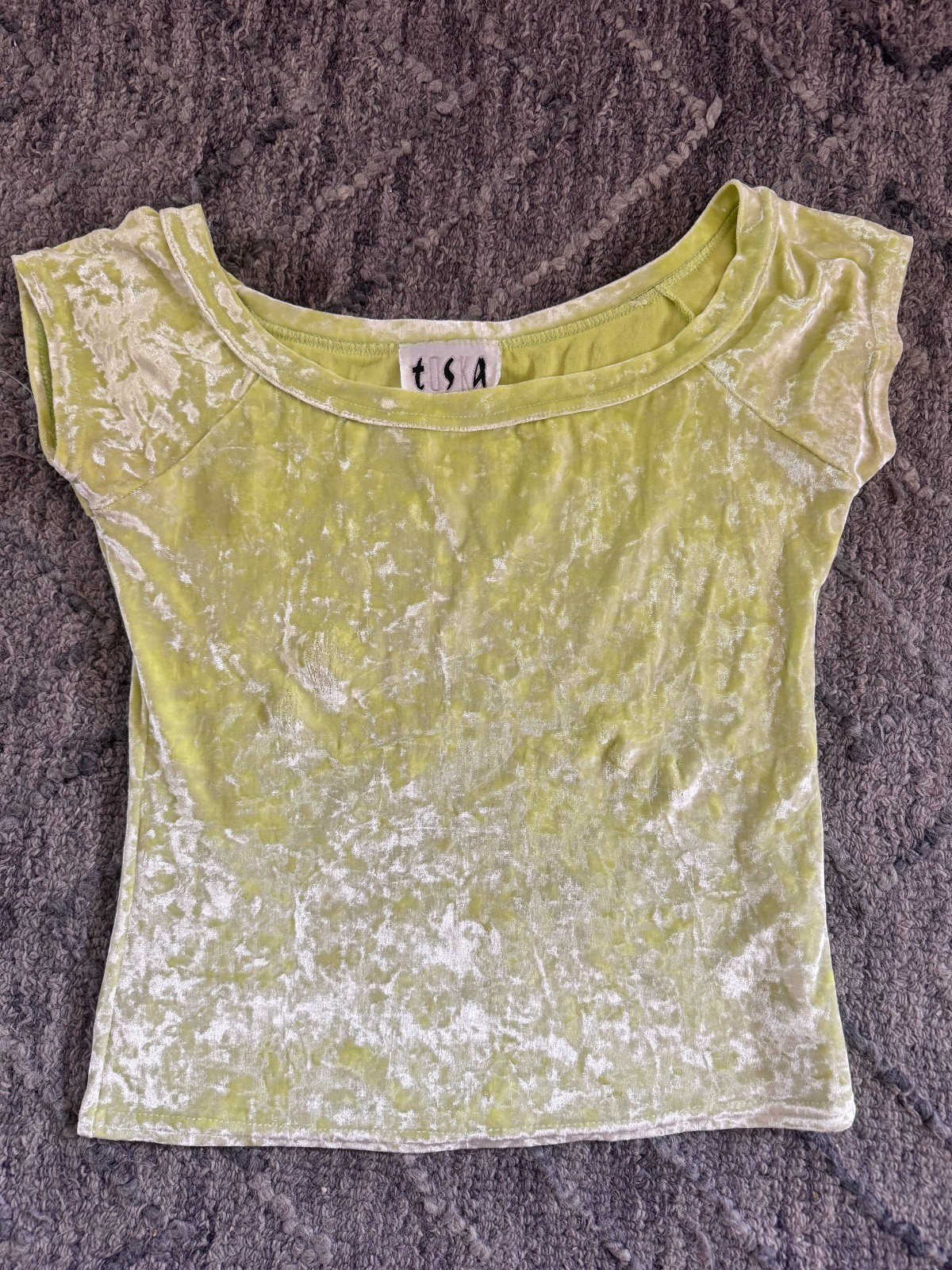 TOSKA 90s Grunge Crushed Velvet Top