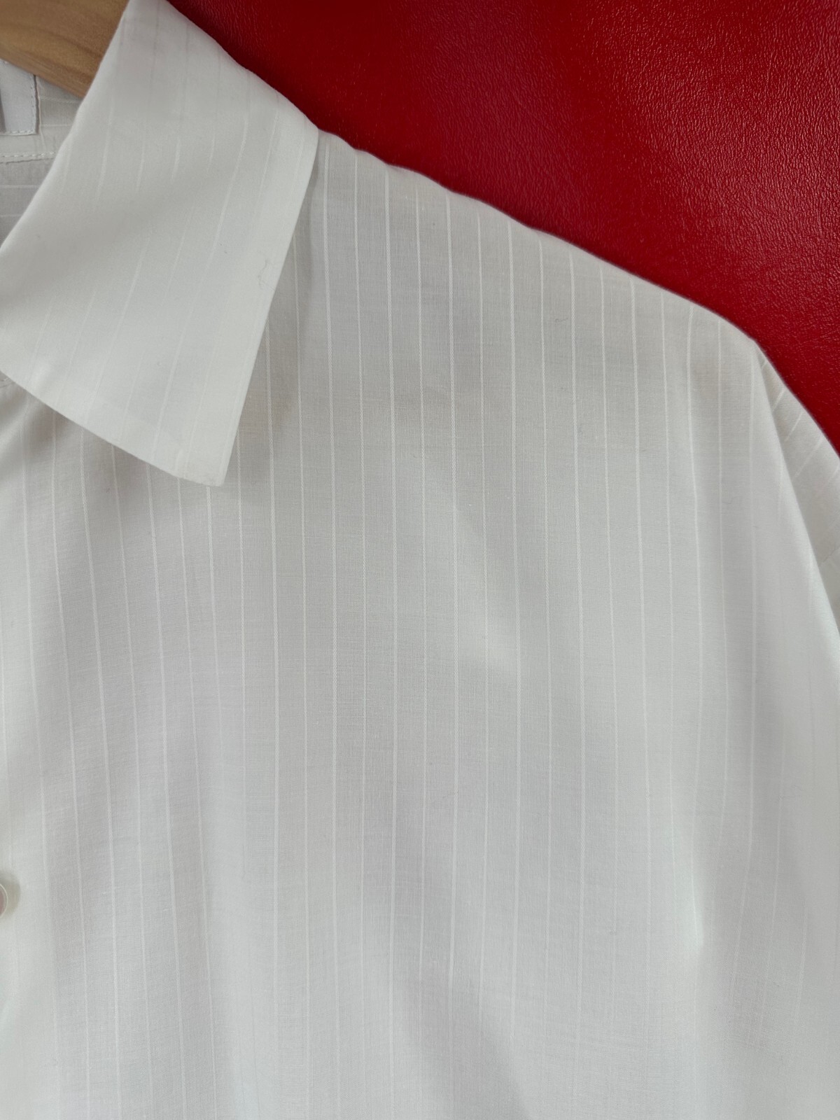 eskandar Boxy White Pin Striped 100% Cotton Blouse Top Dry Clean Sz 1 US 10 – 12