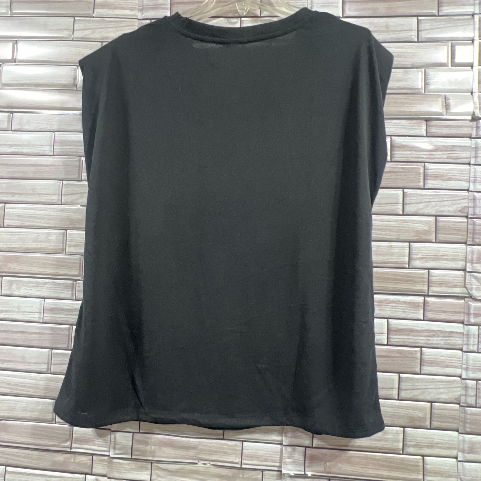 Hayden Los Angeles Womens L shirt Black Short Sleeve Top cap sleeve NWT