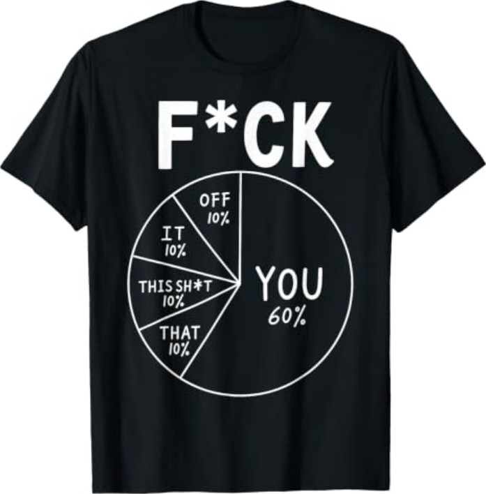 You 60 Percent Funny Pie Fck Chart Sarcastic Humor T-Shirt