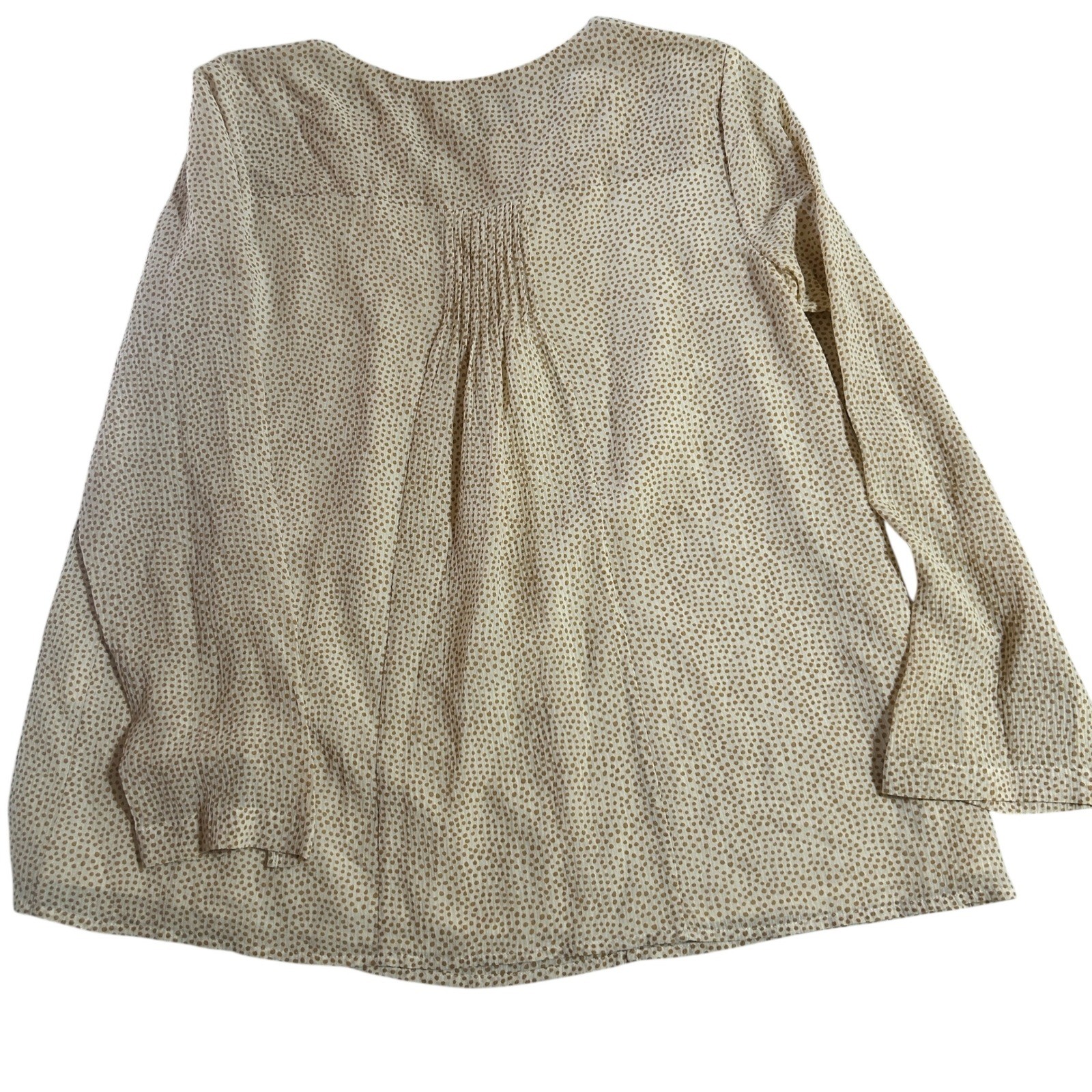 Vineyard Vines Women S Polka Dot Silk Blend Long Sleeve Pleated Blouse Top