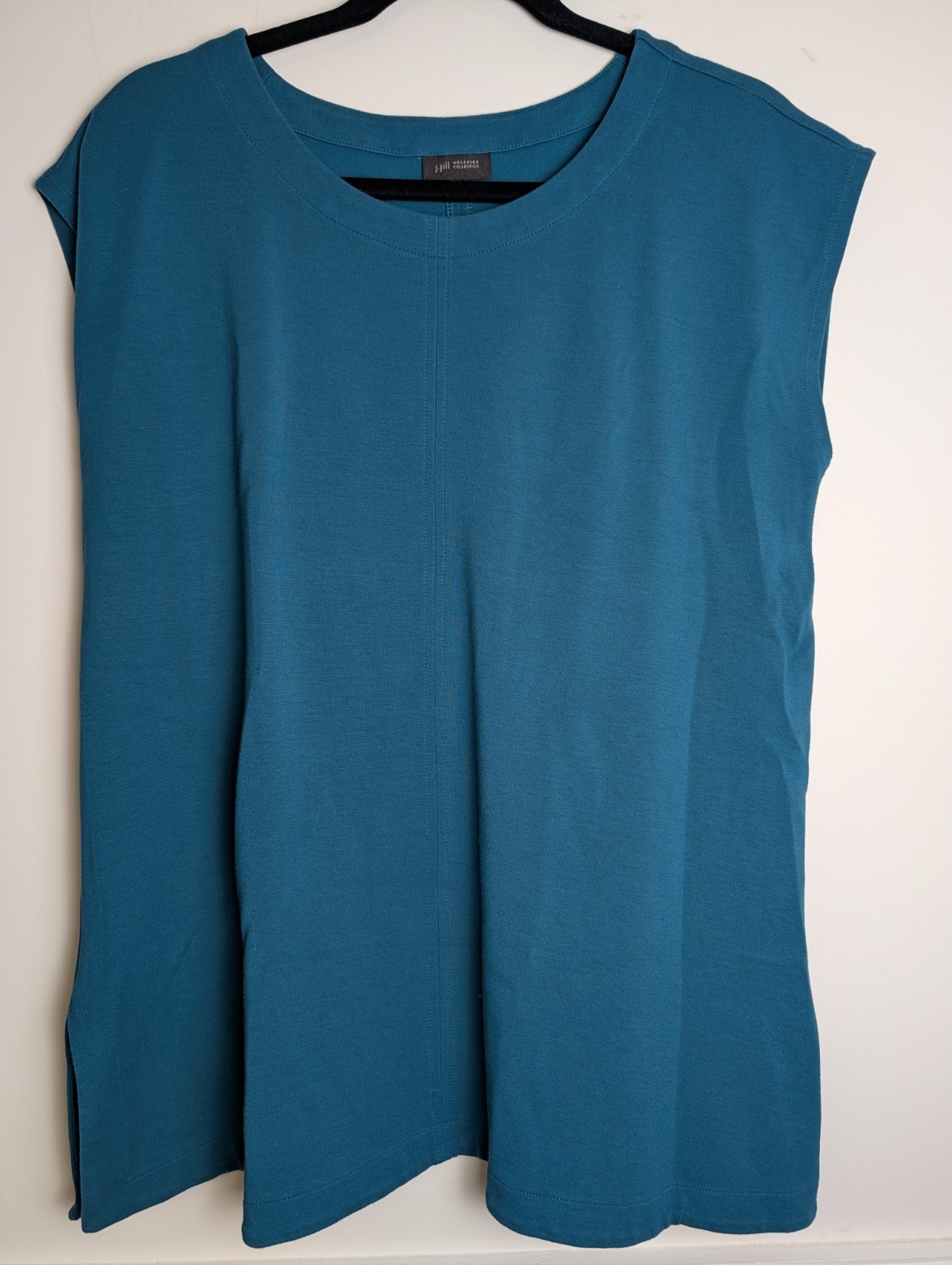 J Jill Wearever Ponte Tunic Top Sleeveless Heavy Layering Relaxed Fit Sz M Green