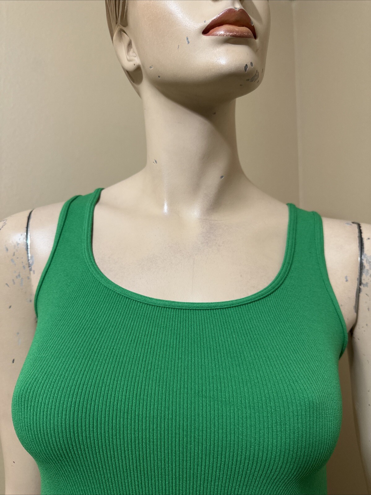 Women’s Green Nylon Casual Summer Stretch Slim One Size Blouse Top 3 For 15$
