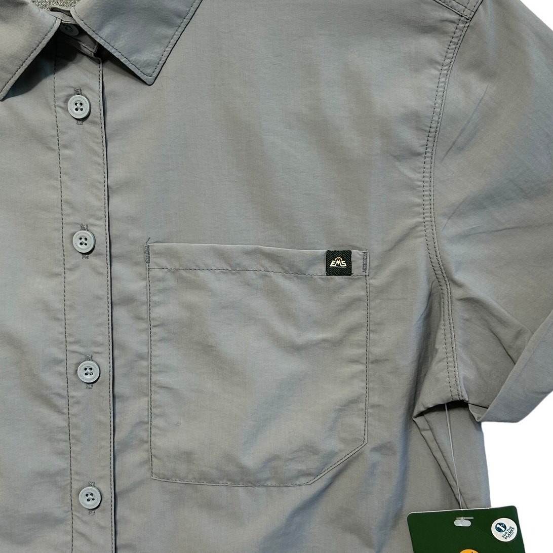 Eastern Mountain Sports Trailhead Short Sleeve Woven Shirt NWT Womens Sz XS Gray