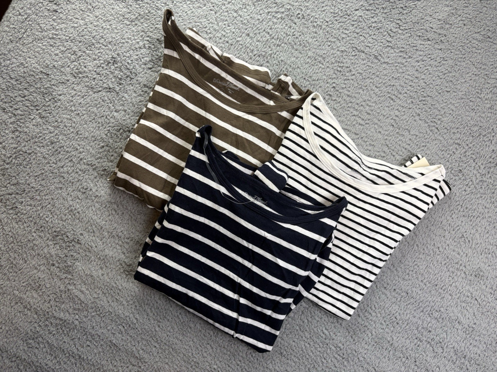 3x Universal Thread Womens Small Multicolor Striped Long Sleeve T-Shirt Lot