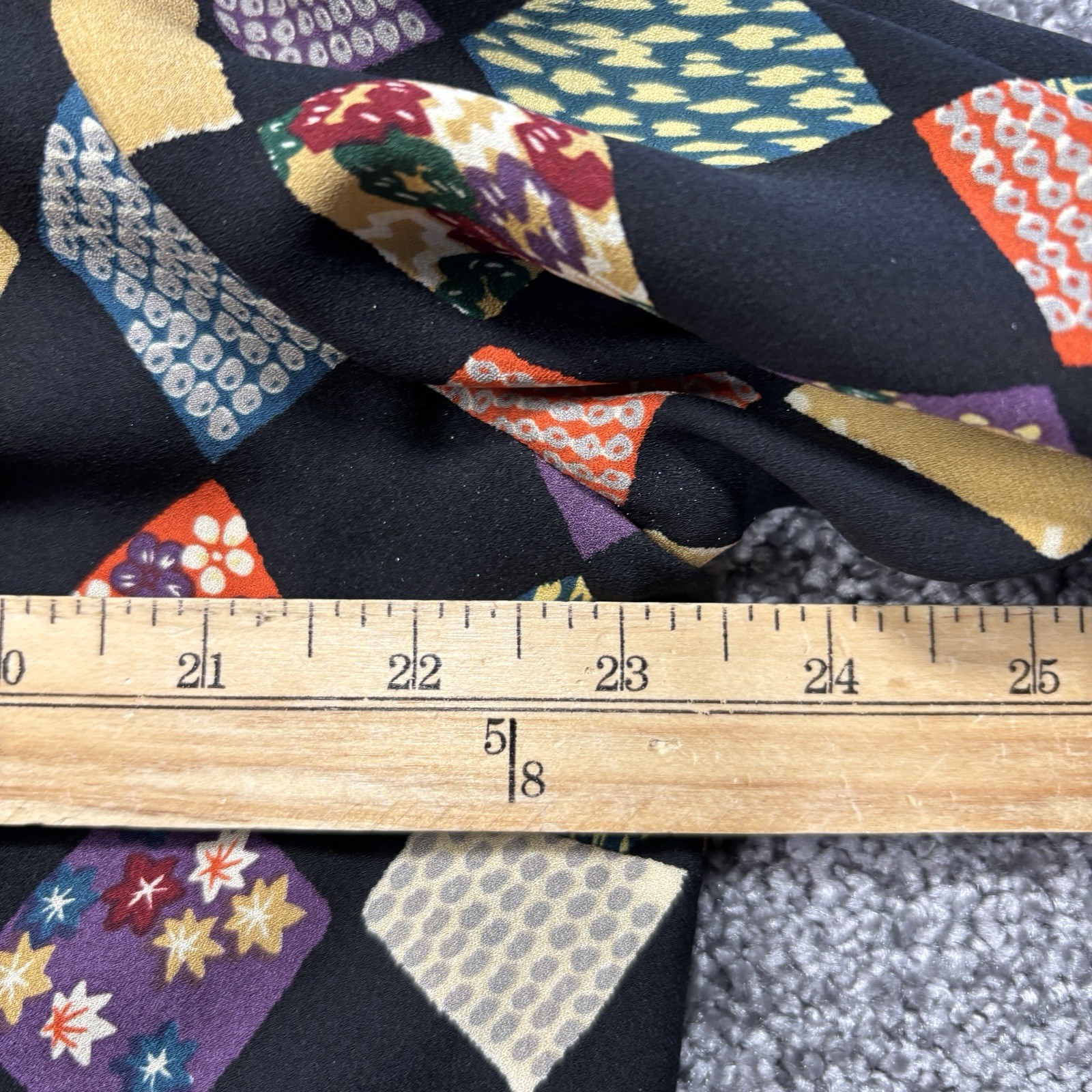 Harari Blouse Top & Pants Womens Large 100% Silk Asian Art To Wear Argyle READ