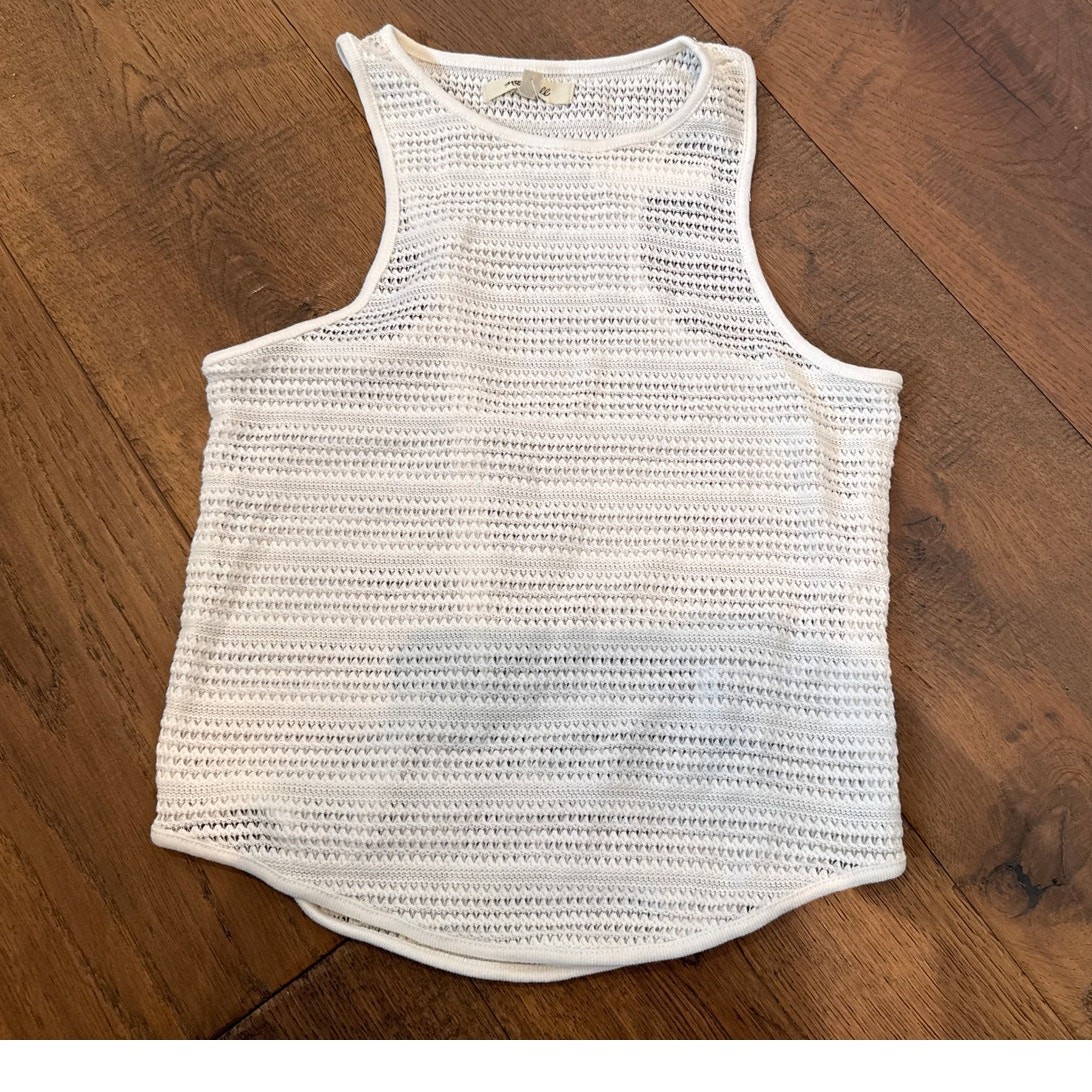 Madewell Crochet-Knit Shrunken Cutaway Tank Top Cream Women’s Size XS NWT