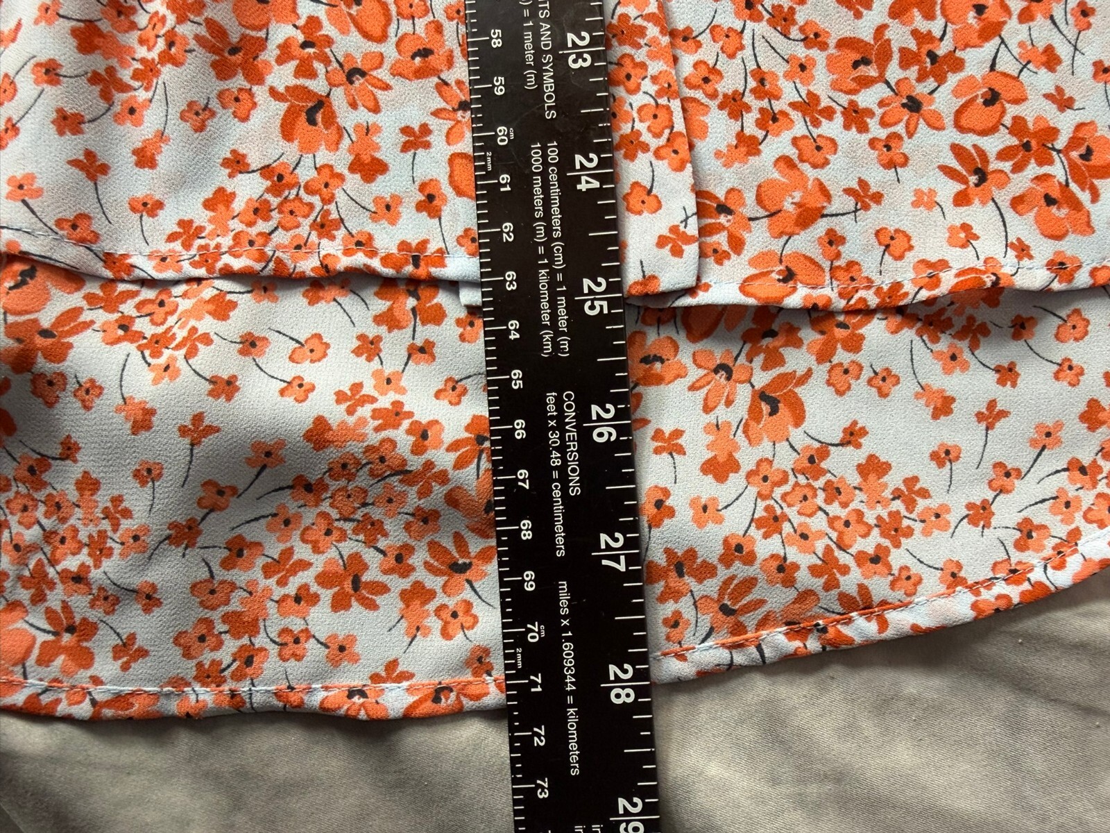 H&M Floral Sleeveless Button Front Blouse Women’s Size 10 Blue Orange