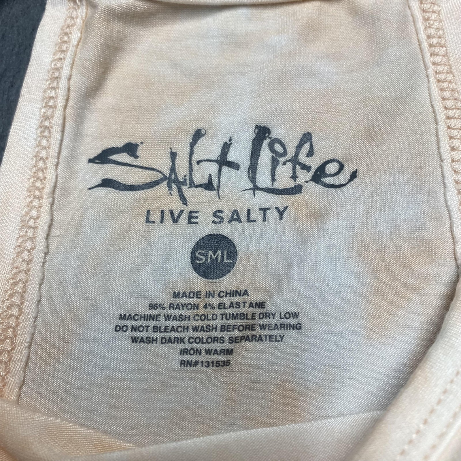 Salt Life Tank Top Womens Small Orange Halter Live Salty Sun Graphic Beach