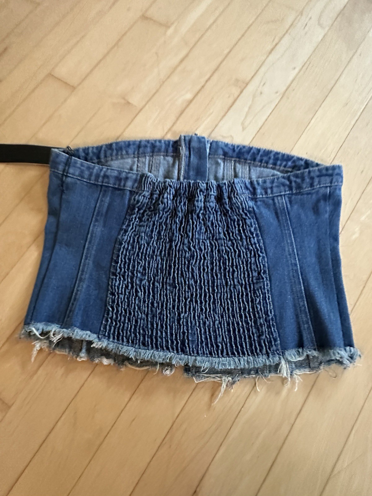 Emerson Lang Women’s Jean Denim Tube Top Shirt Size Large NWT Medium Blue