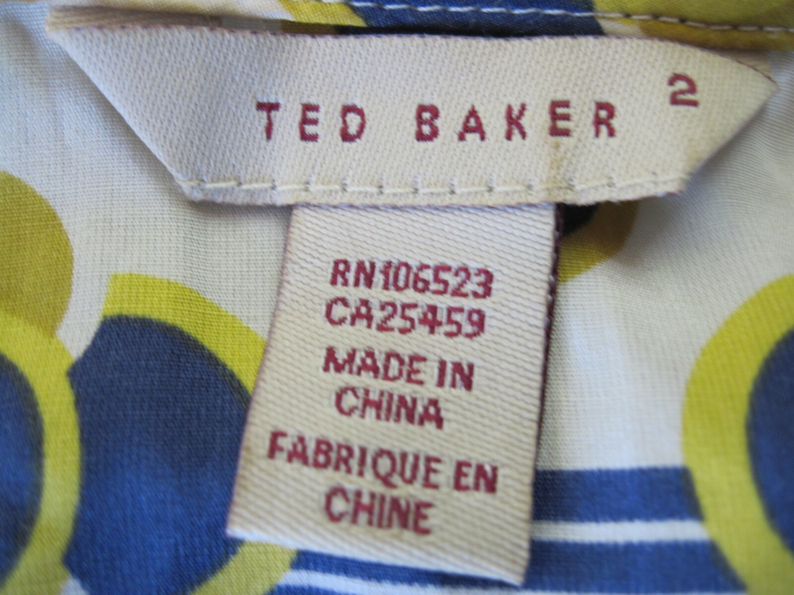 Ted Baker Gorgeous Silk Blend Casual Elegant Empire Waist Back Bow Sz S EUC