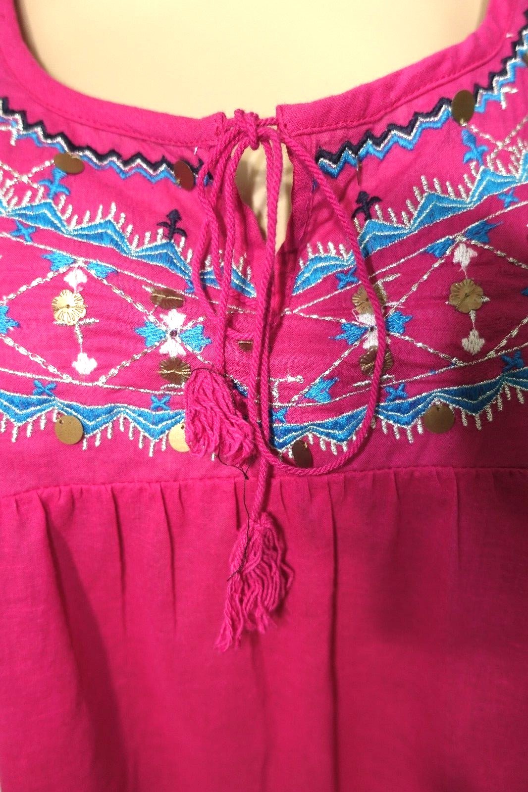 Jennifer Lauren Women Plus Size 1x 2x 3x Fuchsia Sequin Tunic Top Blouse Shirt