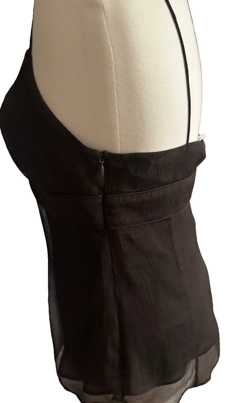 J. Crew Brown Silk Camisole Top, Size 4, Lined, Side Zipper, Dry Clean, Perfect!