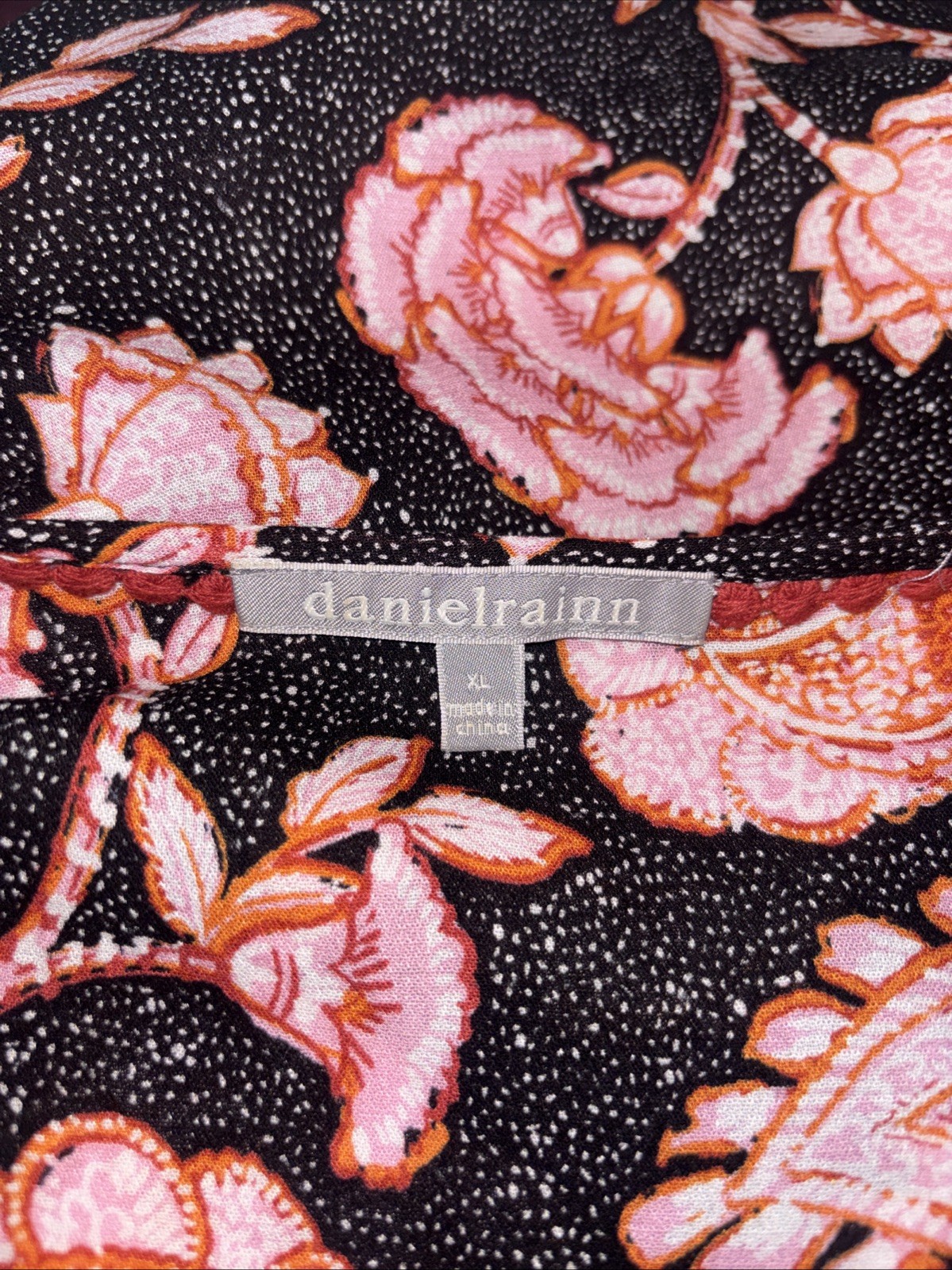NEW Anthropologie Daniel Rainn Women’s Large Blouse Black Lace Yoke