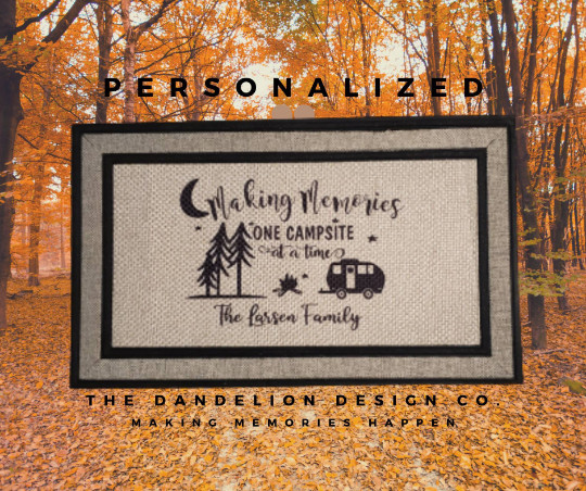 Making Memories One Campsite at a Time Door Mat – Customizable Small Camper