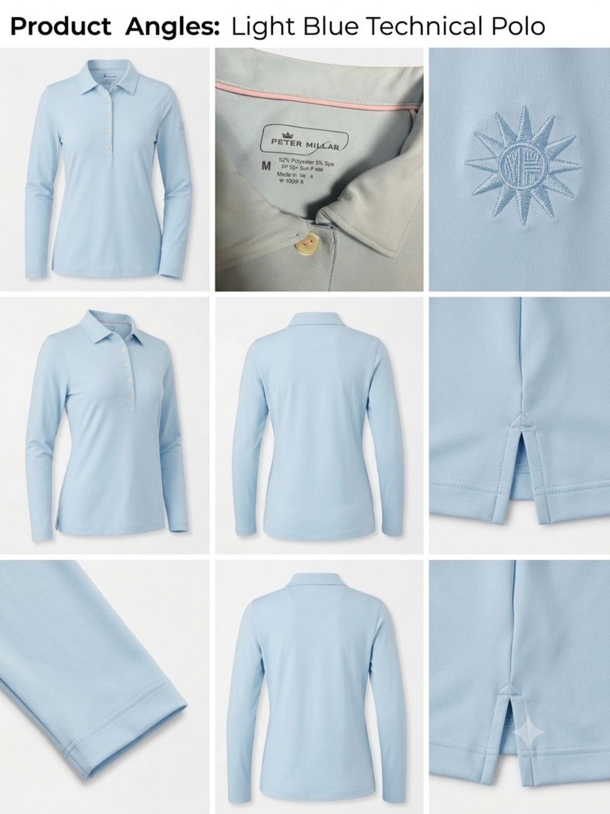 Peter Millard Long-Sleeve Light Blue Polo Top – Women’s Classic