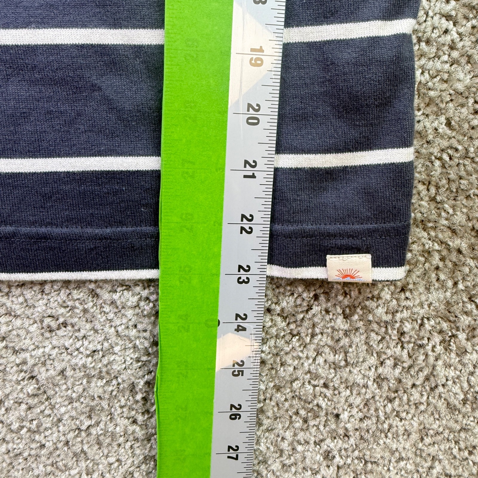 Faherty Women’s Size Large Sports Jersey Boatneck Top in Osprey Stripe NEW