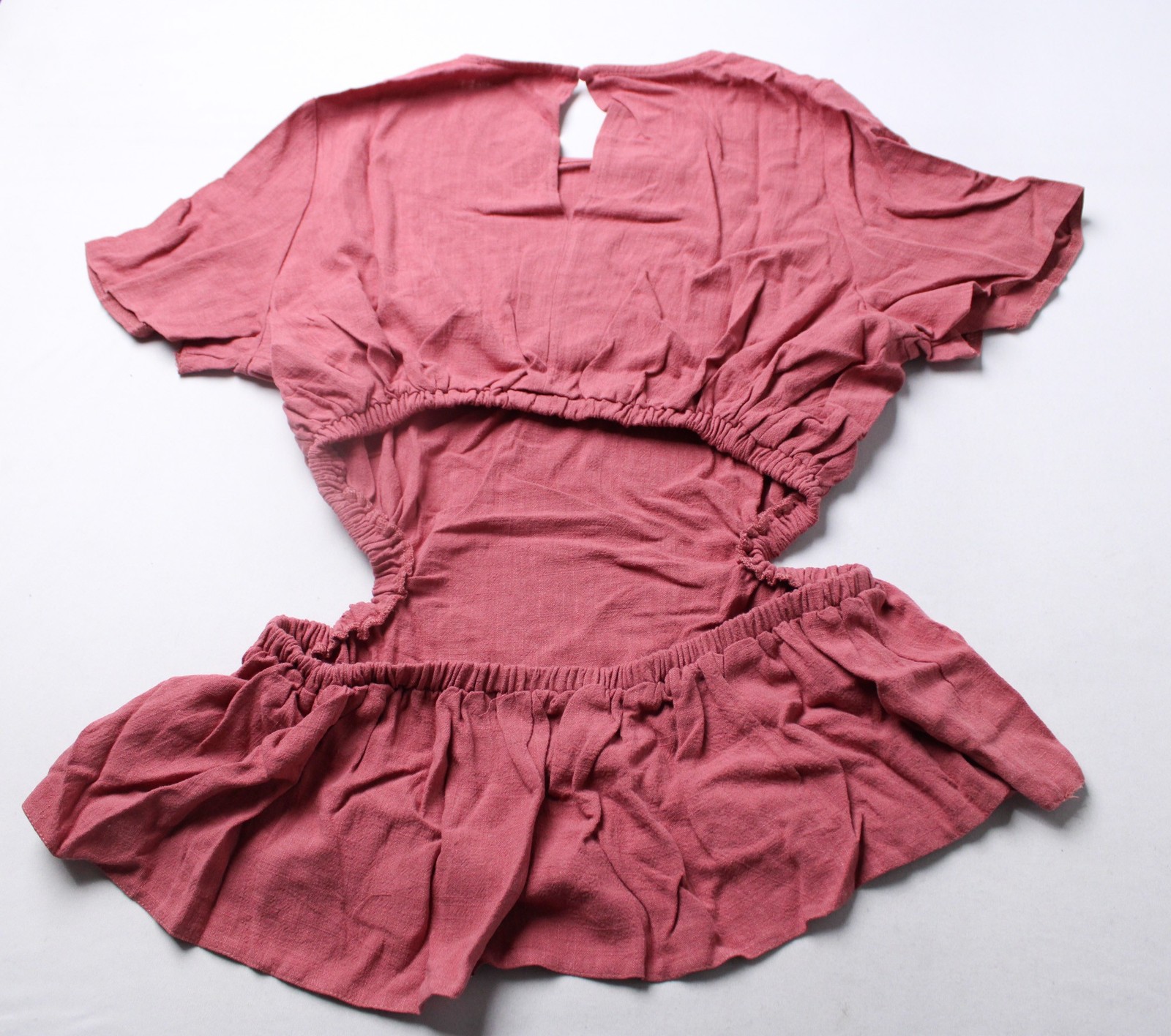 ASOS Design Women’s Solid Short Sleeve Linen Blend Top WR4 Blush Size 6
