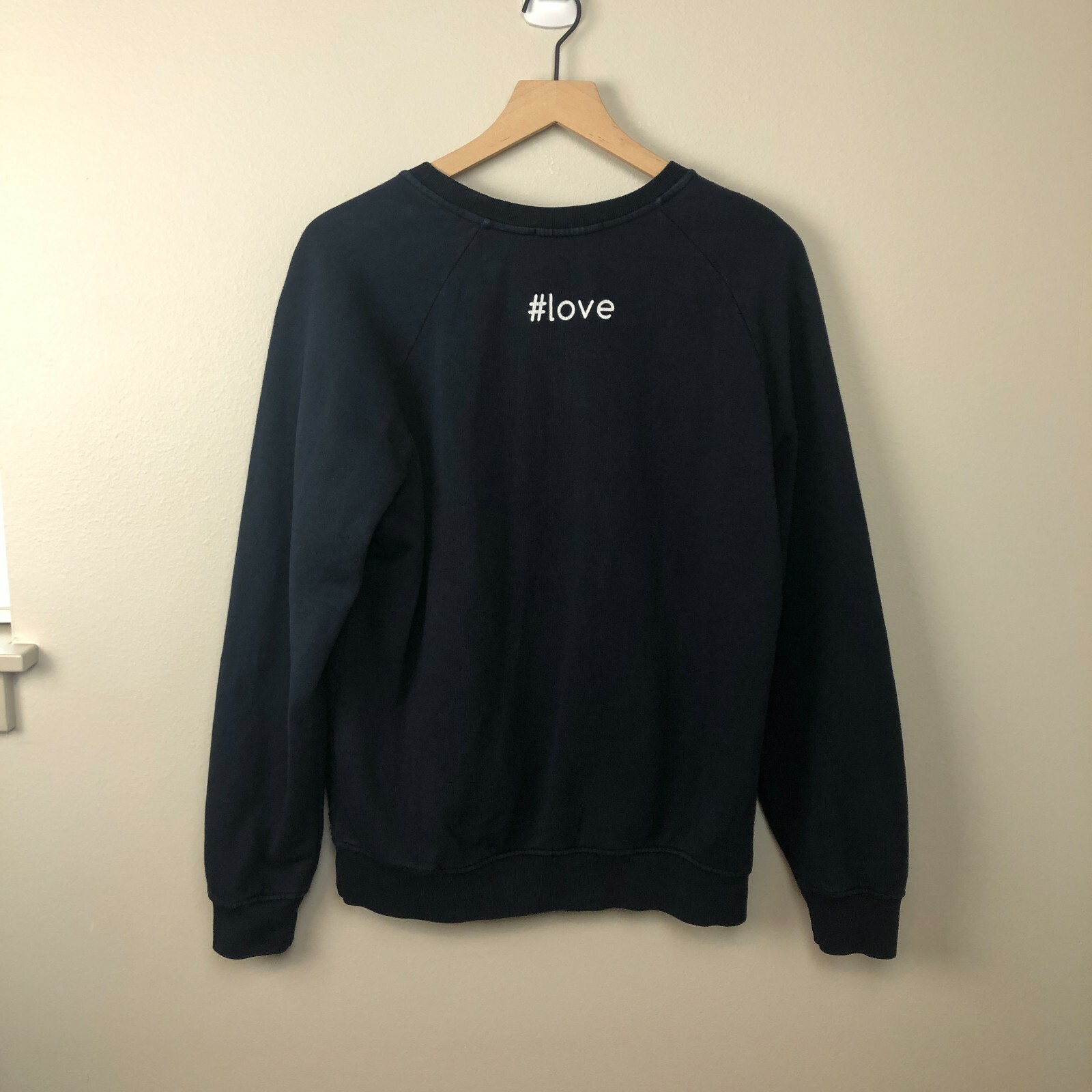 MSGM Love Heart Sweatshirt Navy Blue Women’s Size M Made in Italy