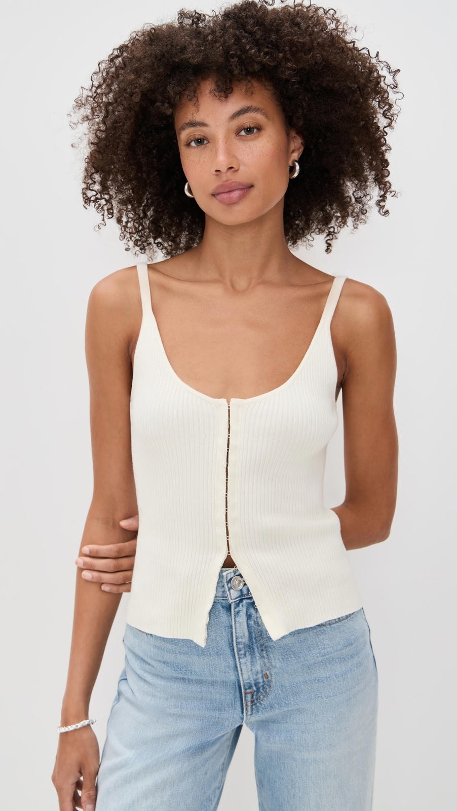 NWT! Reformation Eloise Cotton Sweater Tank in Fior Di Latte Size Small