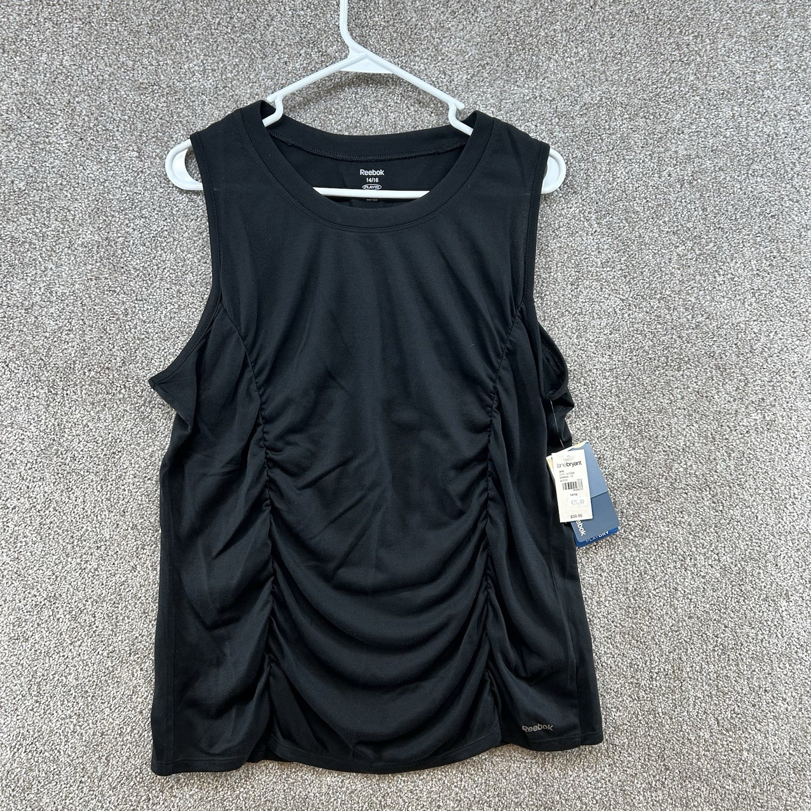 NWT Reebok Women’s Active Top Size 14/16 Black Sleeveless Pullover Playdry
