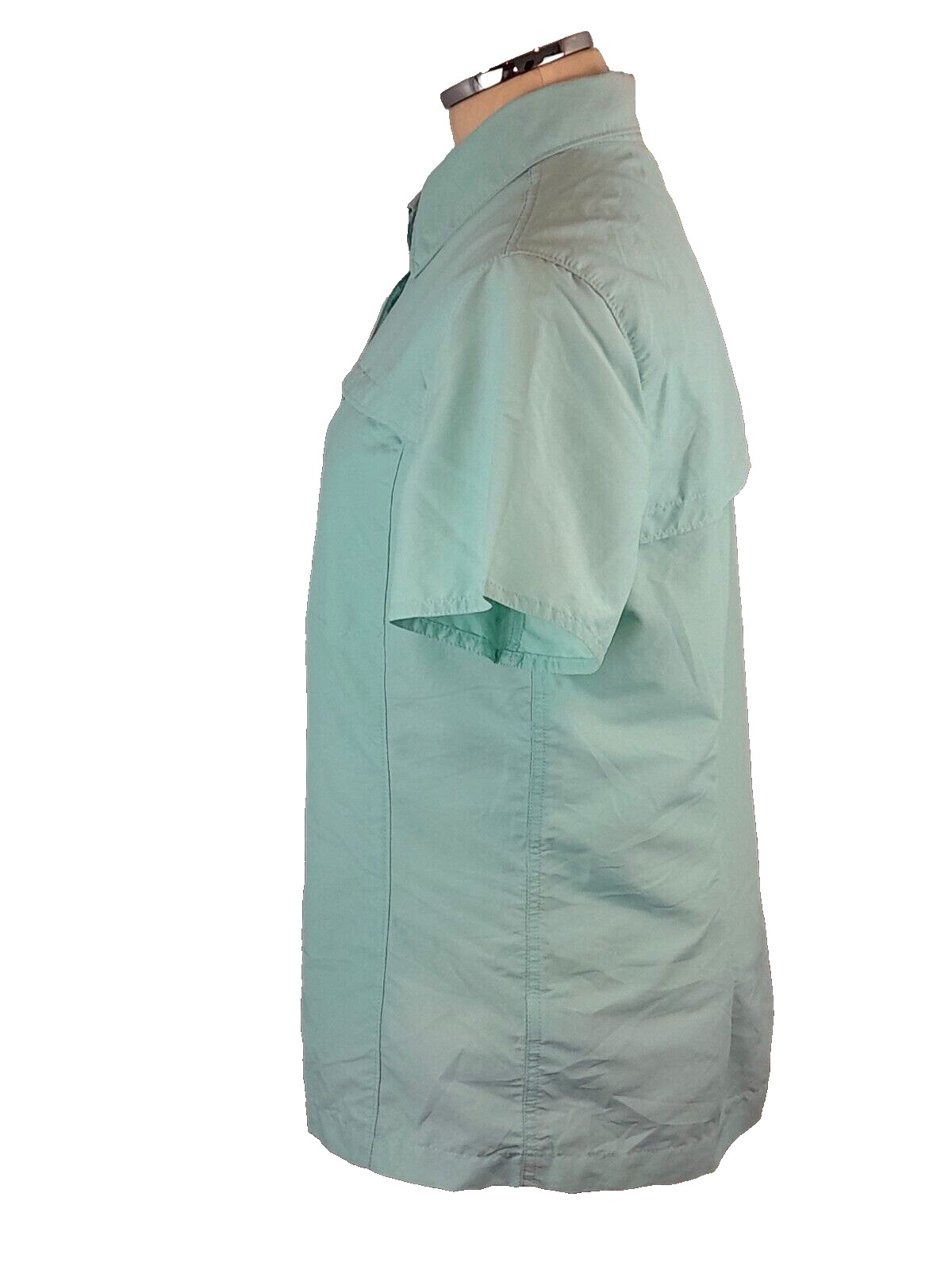 LL Bean Shirt Womens Medium Green Vented Nylon Gorpcore Hiking Camping Outdoor