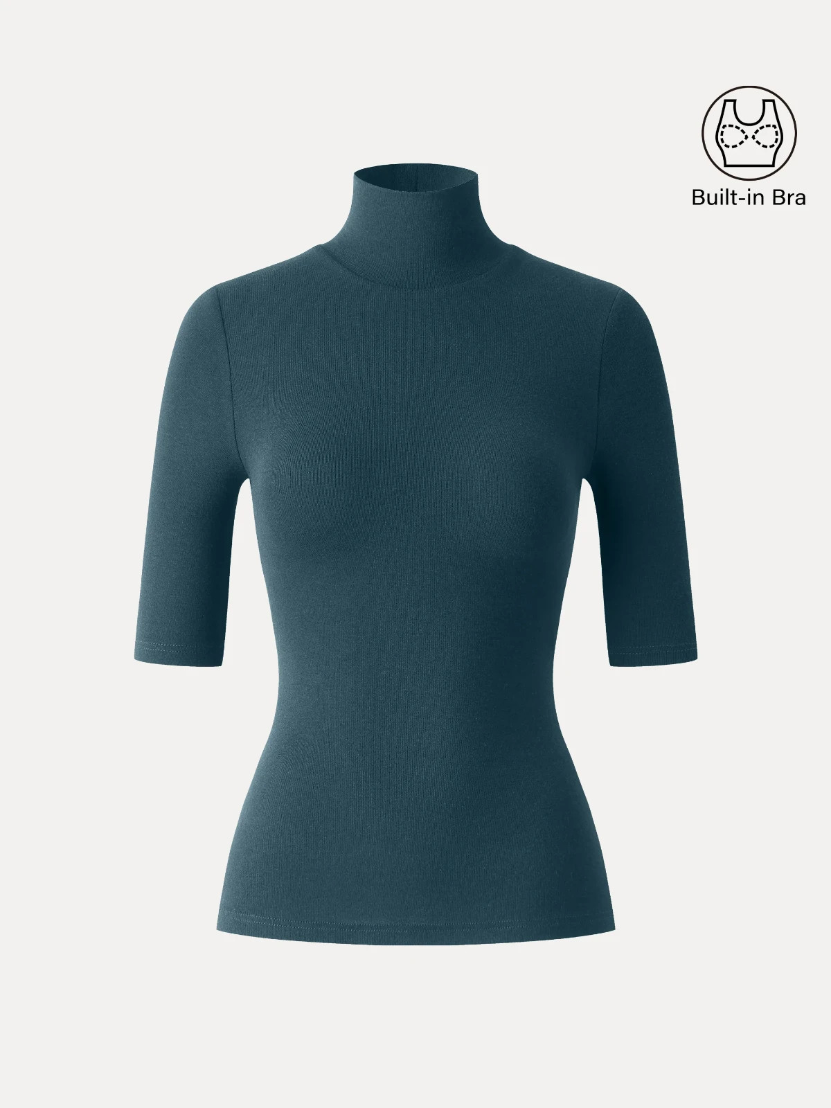 OGL Essential Turtleneck Elbow Length Sleeve Brami, New, Forest Night