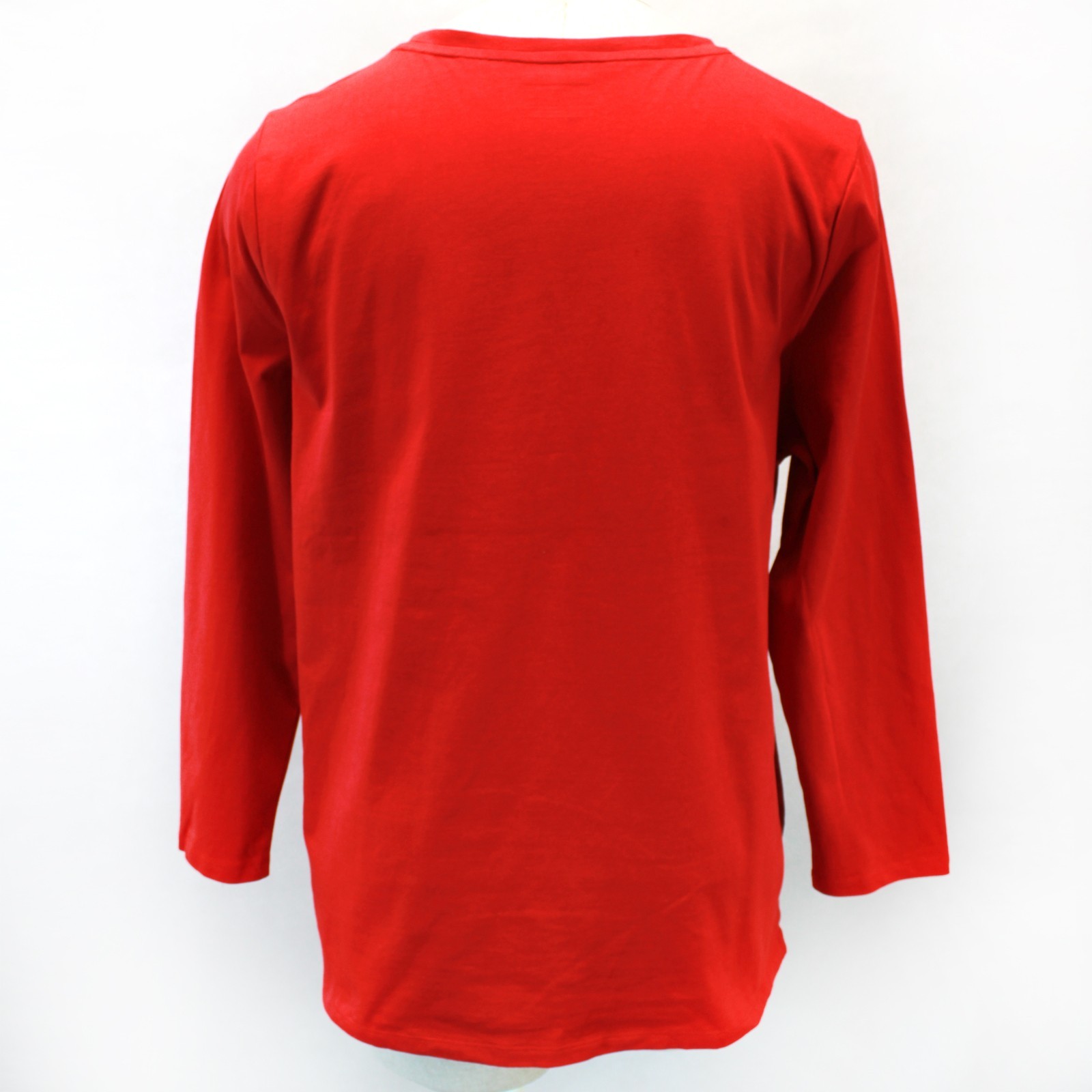 Talbots Crewneck Tee Winter Tree Long Sleeve Red Embroidered Christmas Size 3X