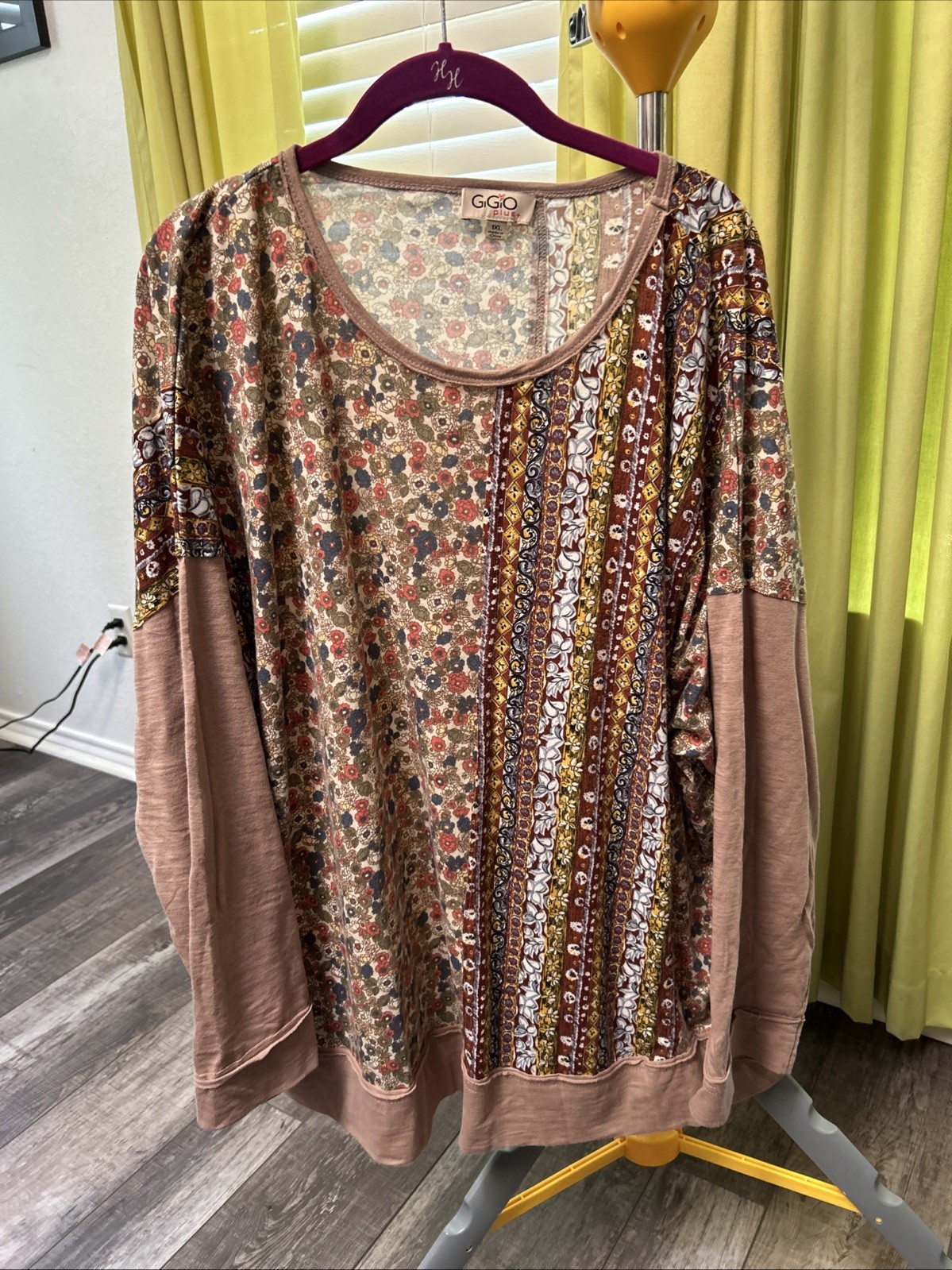Gigio Plus Women’s Long Sleeve Top, Size 1XL