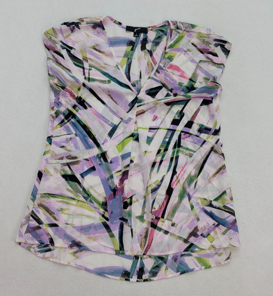 Gnu Women’s Top Size S Short Sleeve Silky Textured Blouse