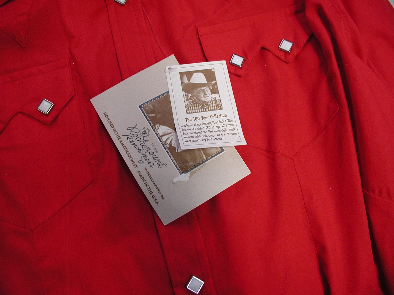 NWT Women’s XL Custom Fit Rockmount Ranch Wear Western Shirt Red Cotton Blend