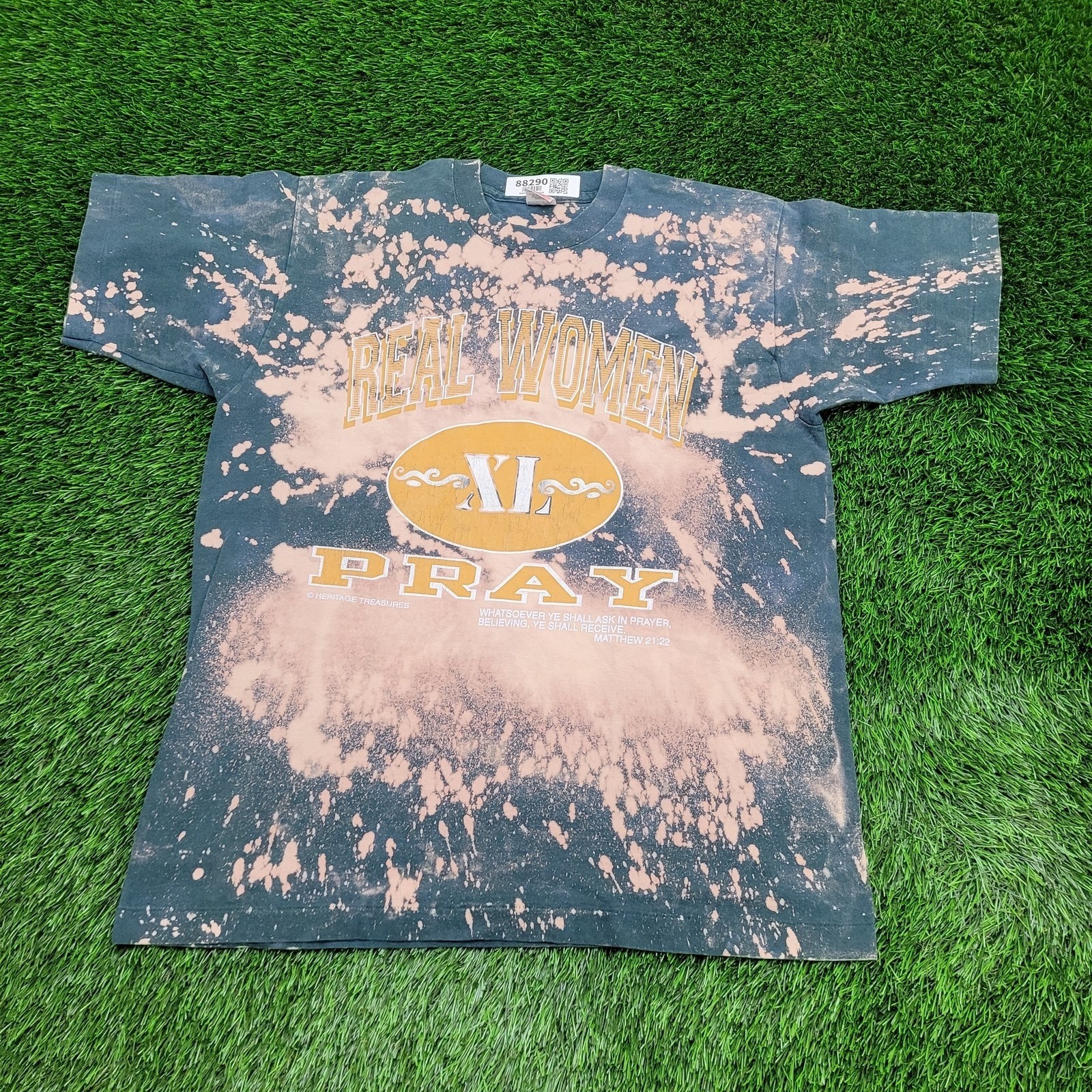 Vintage 90s Christian Bible Shirt Women XL 23×28 Bleached USA