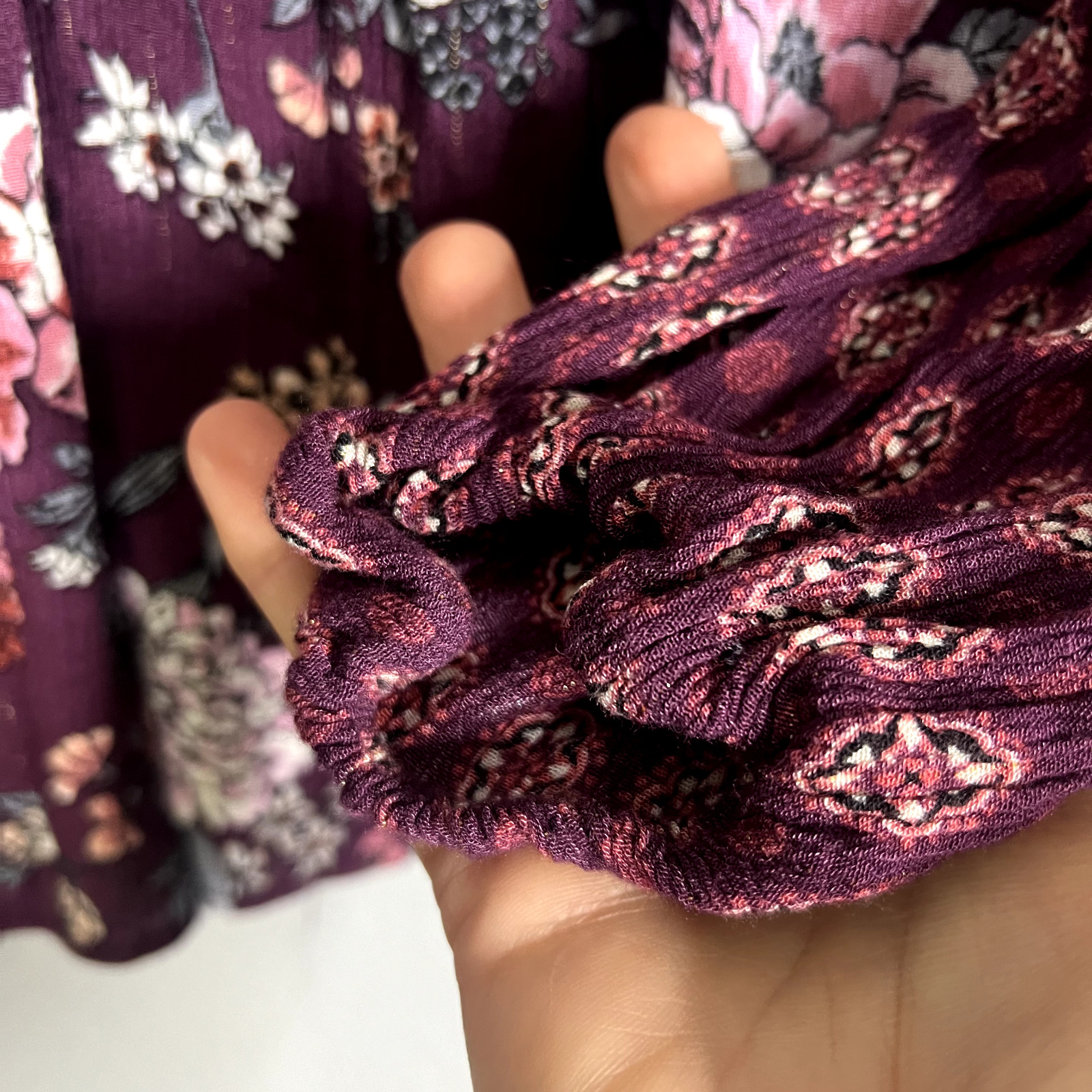 Gypsies & Moondust Womens Size M Floral Patchwork Mixed Media Keyhole Flowy BOHO