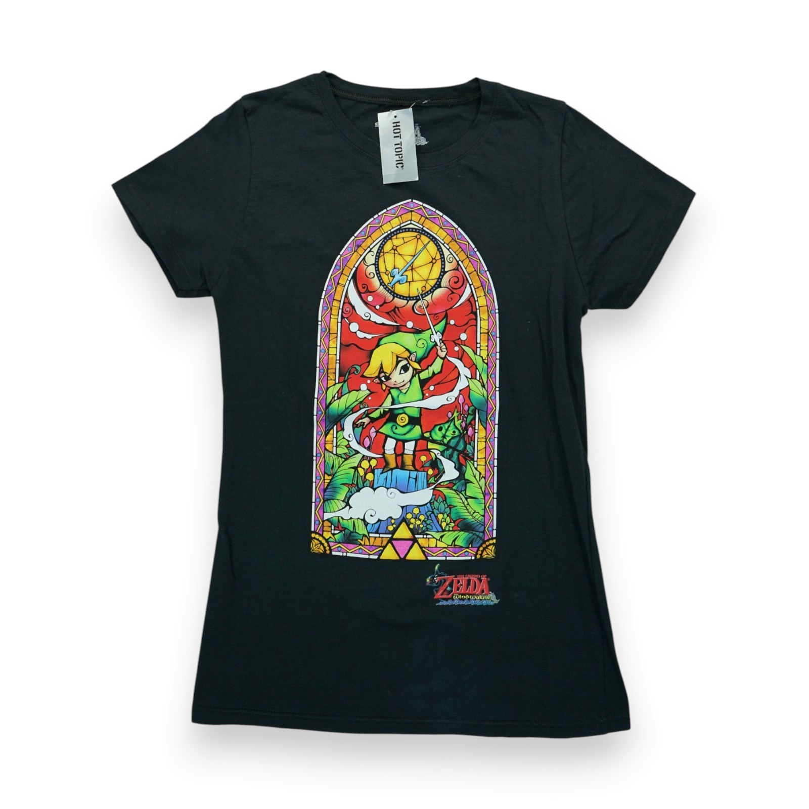 NWT The Legend of Zelda Windwaker Link Glass Window Black T-Shirt Size XL Young